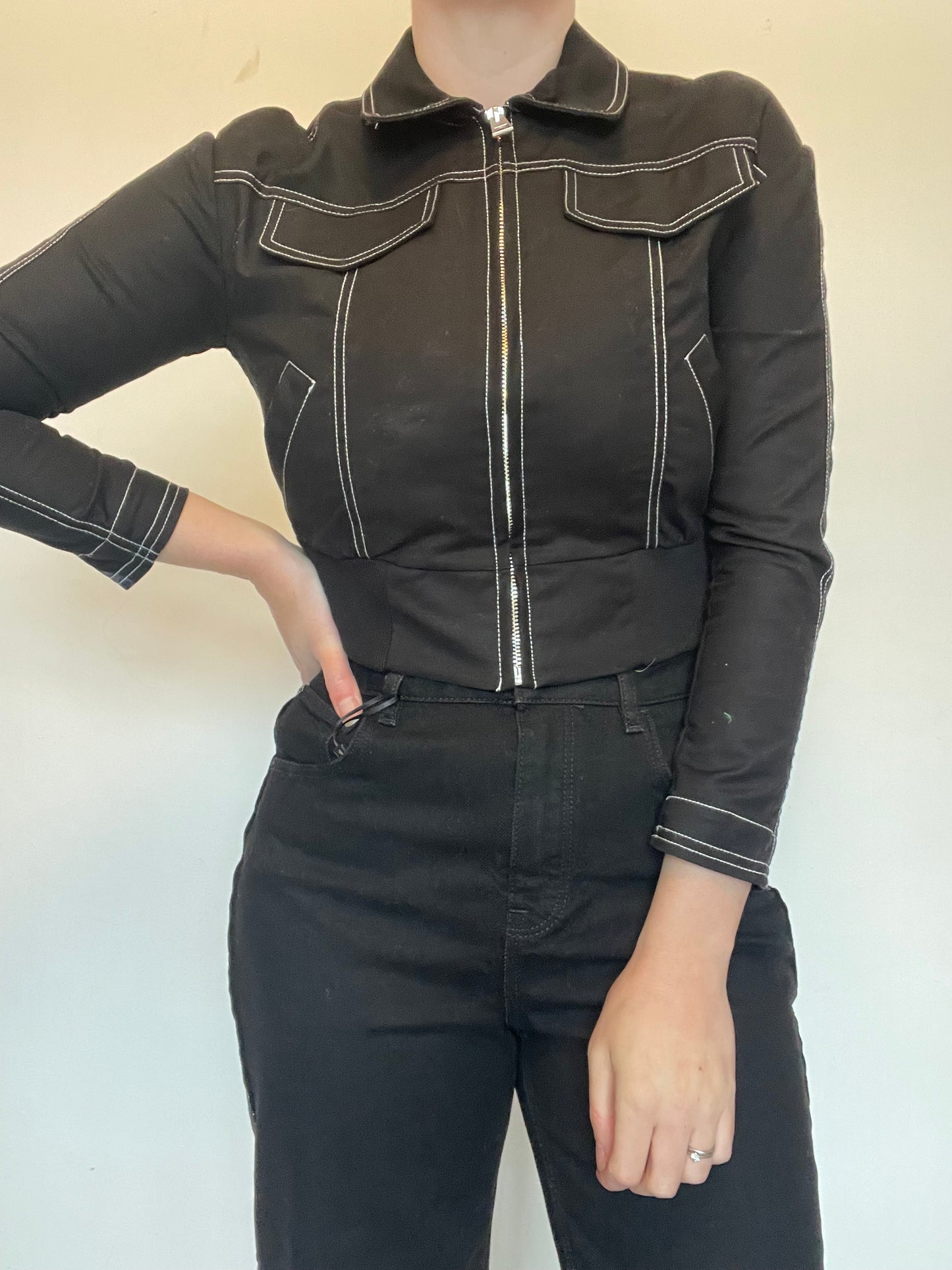 Maje Cropped Jacket - Size 8