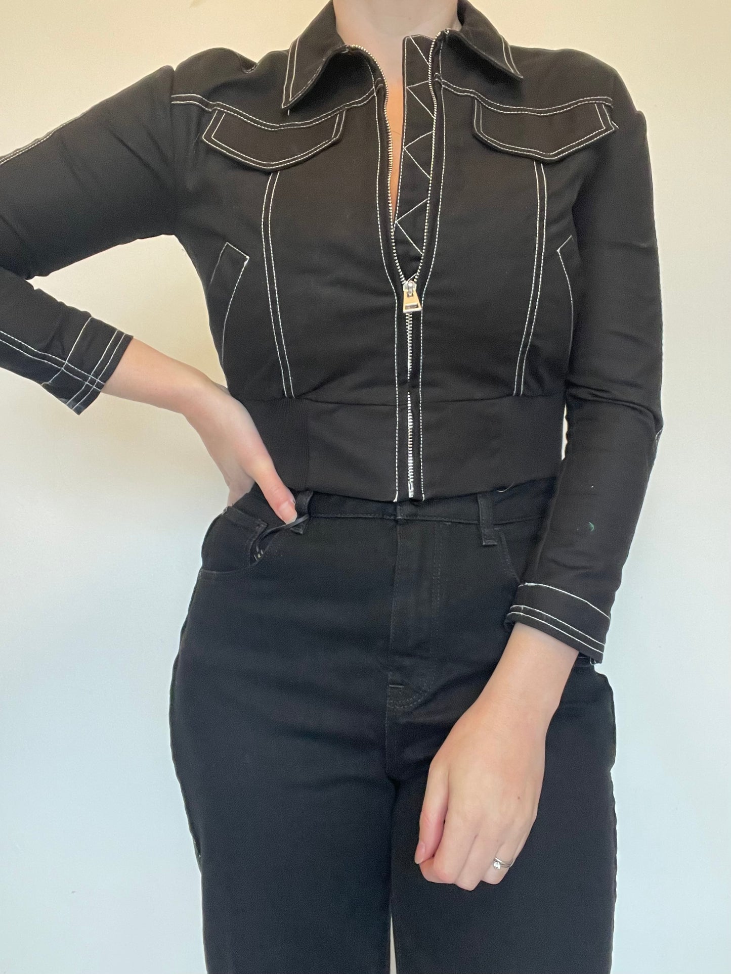 Maje Cropped Jacket - Size 8
