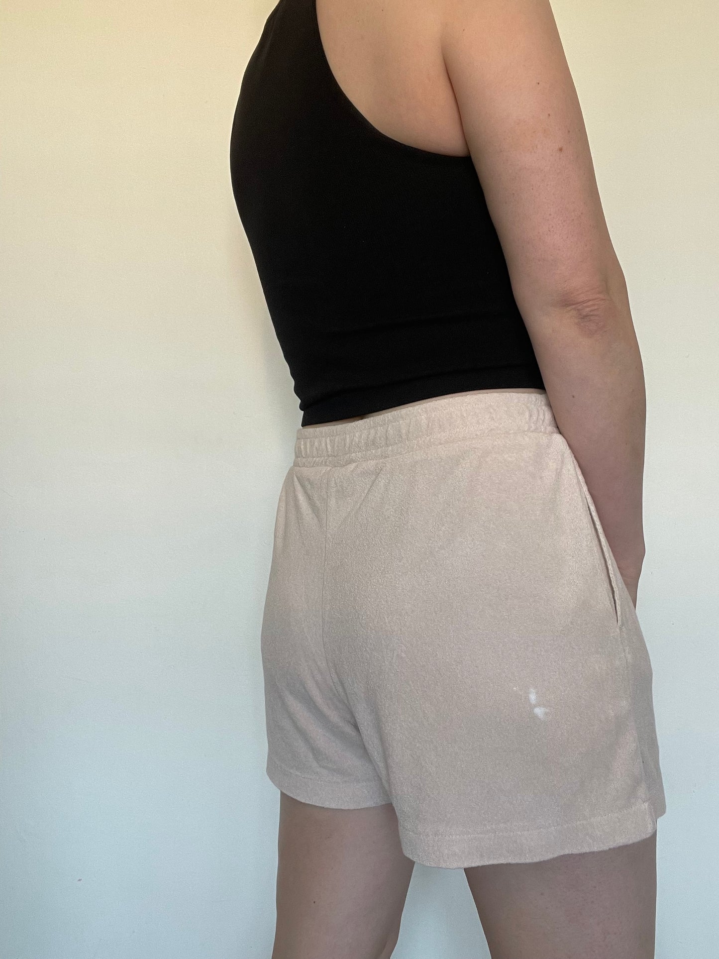 H&M Beige Towelling Shorts - Size M