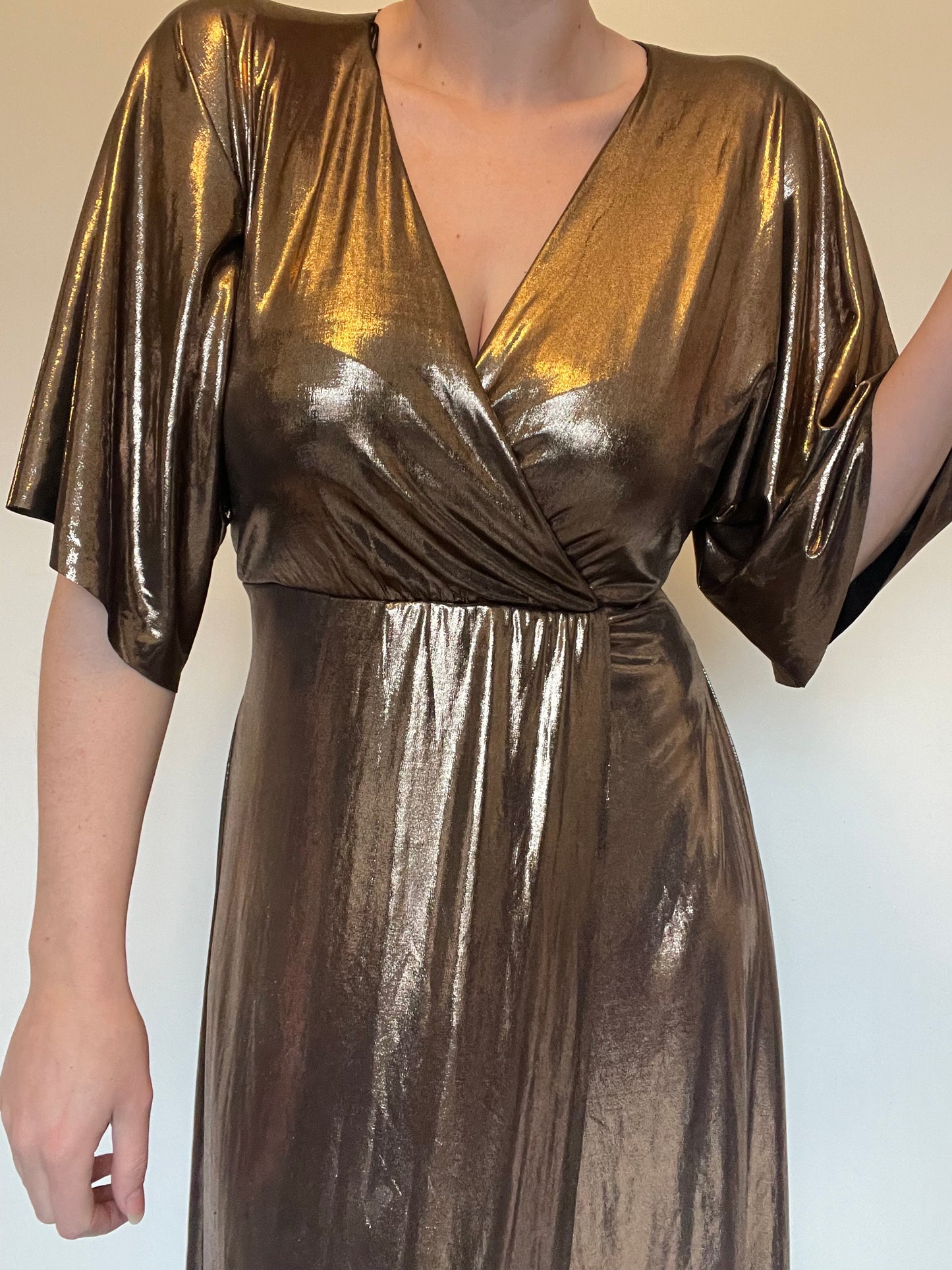 Zara Gold Dress RRP £49.99 - Size Small