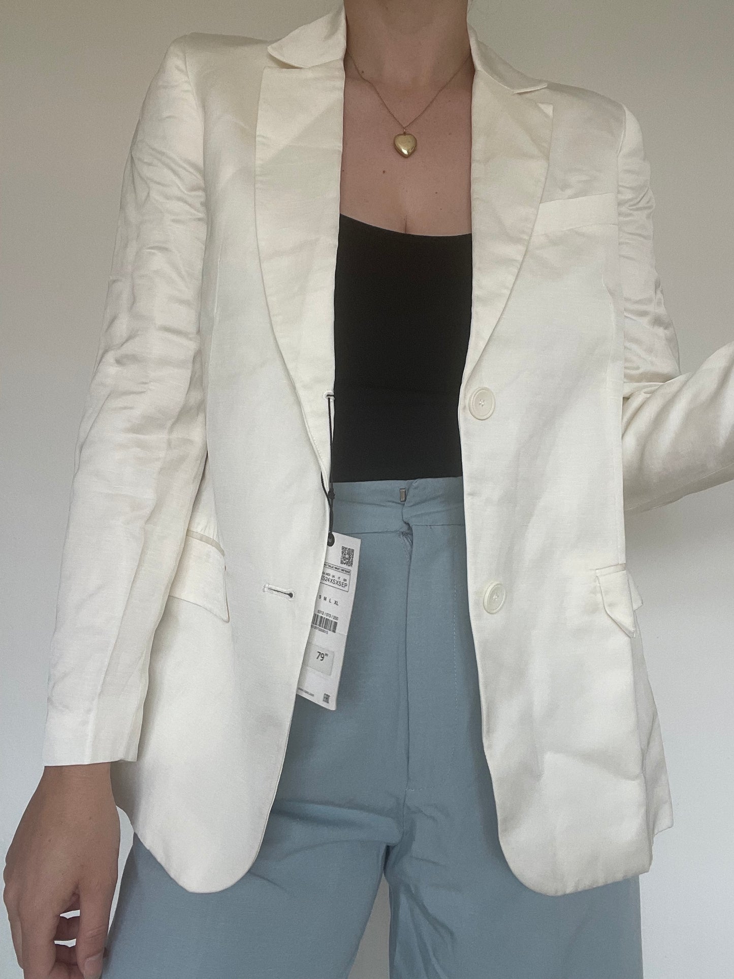 Zara White Blazer NEW £79.99 - Size XS