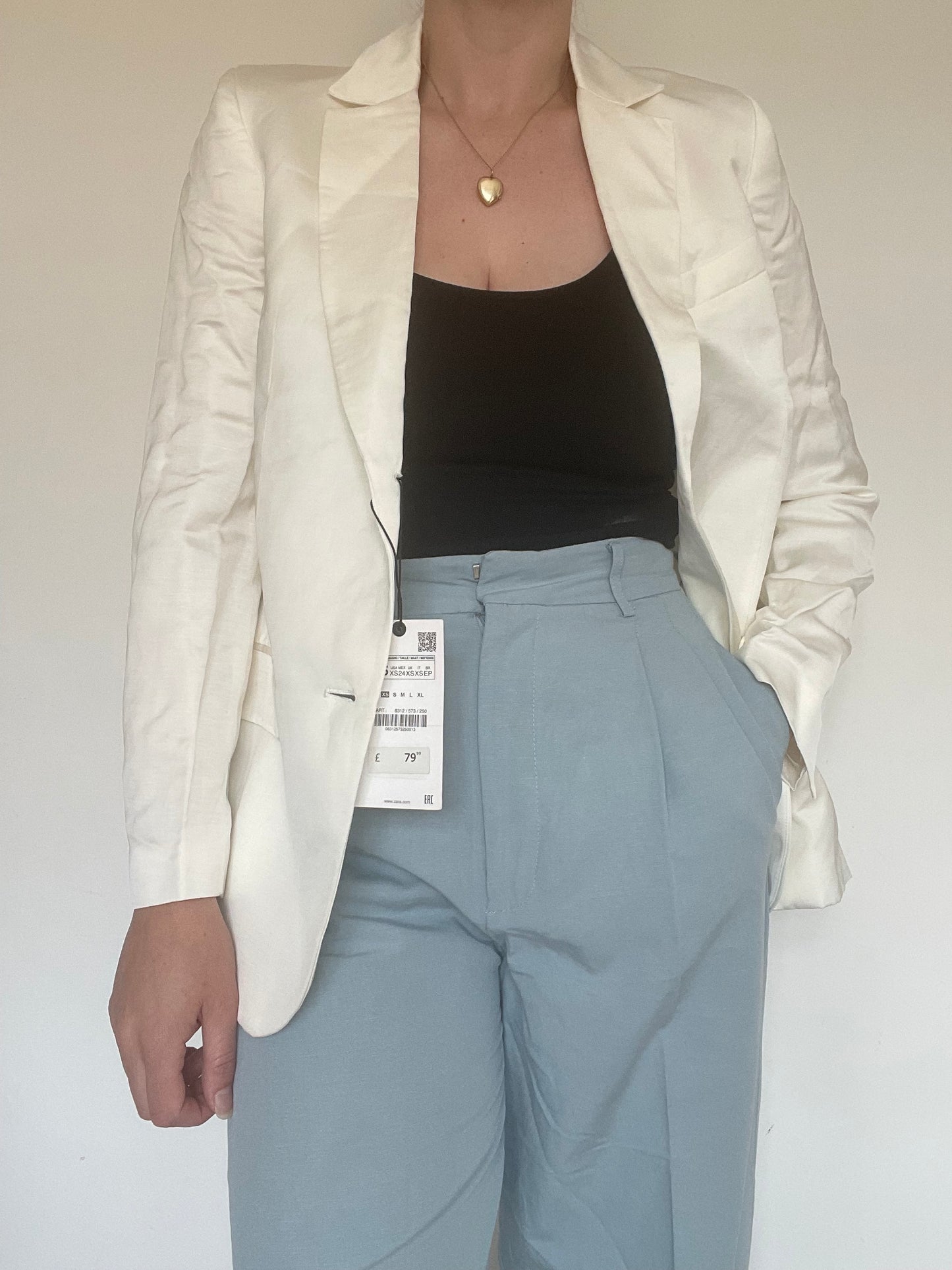 Zara White Blazer NEW £79.99 - Size XS