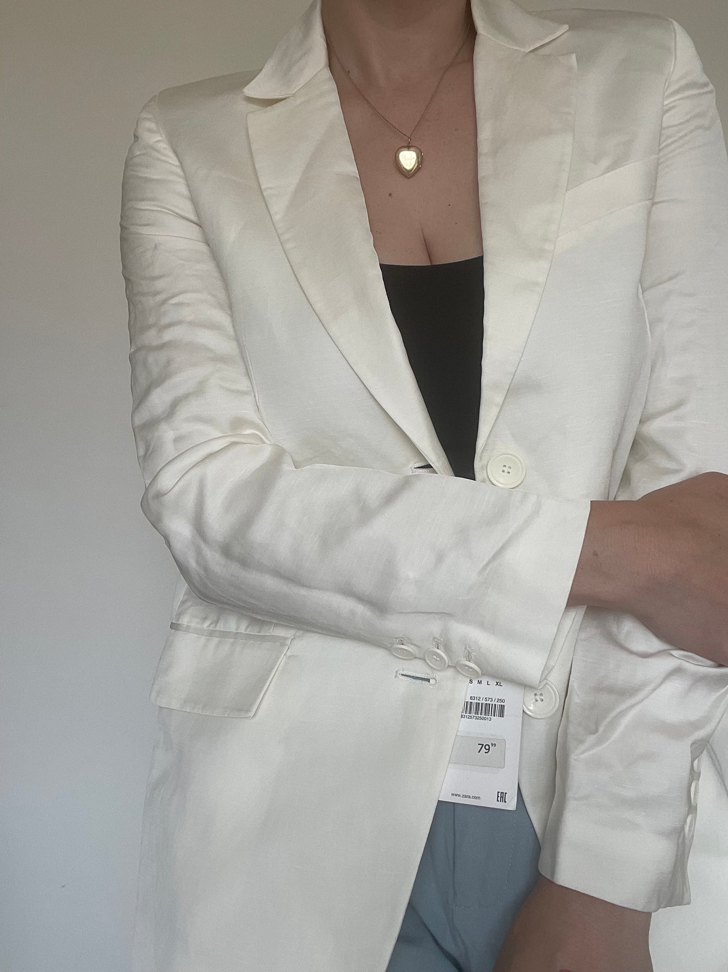 Zara White Blazer NEW £79.99 - Size XS