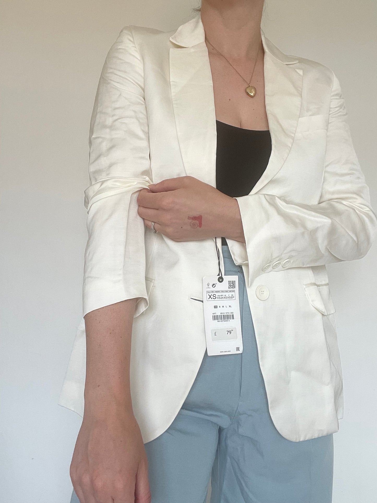 Zara White Blazer NEW £79.99 - Size XS