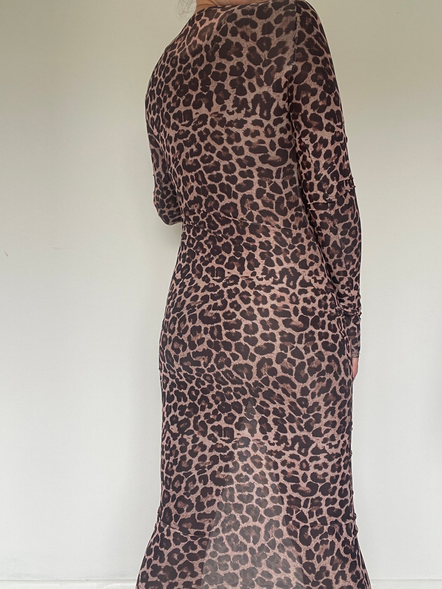 Leopard Mesh Dress - Size M