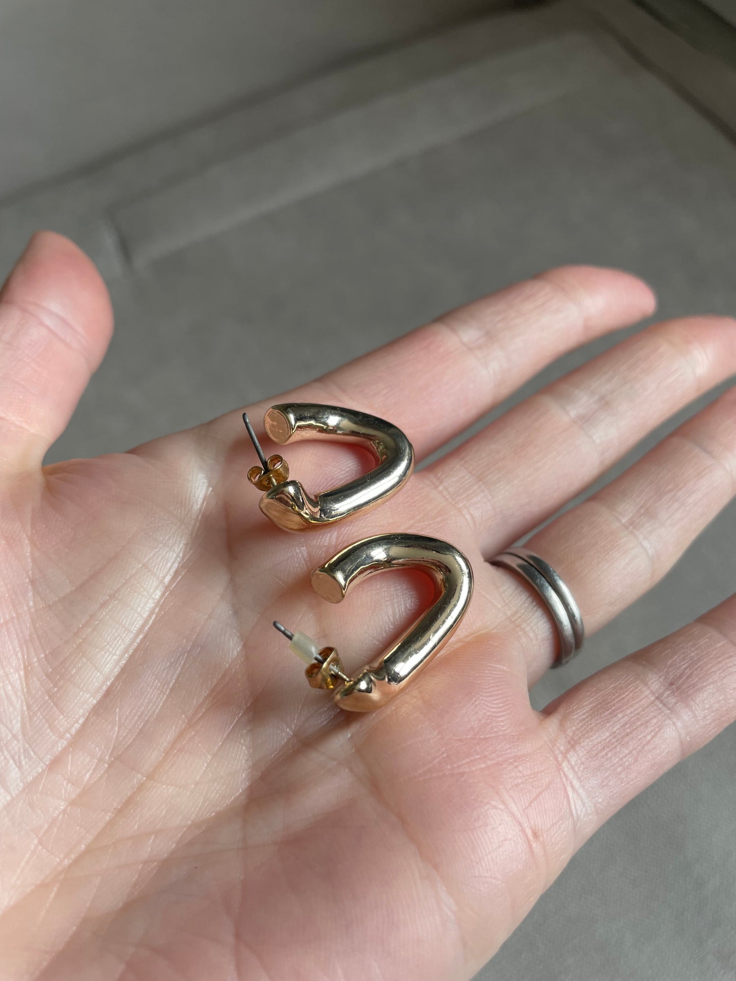 Chunky Abstract Gold Earrings