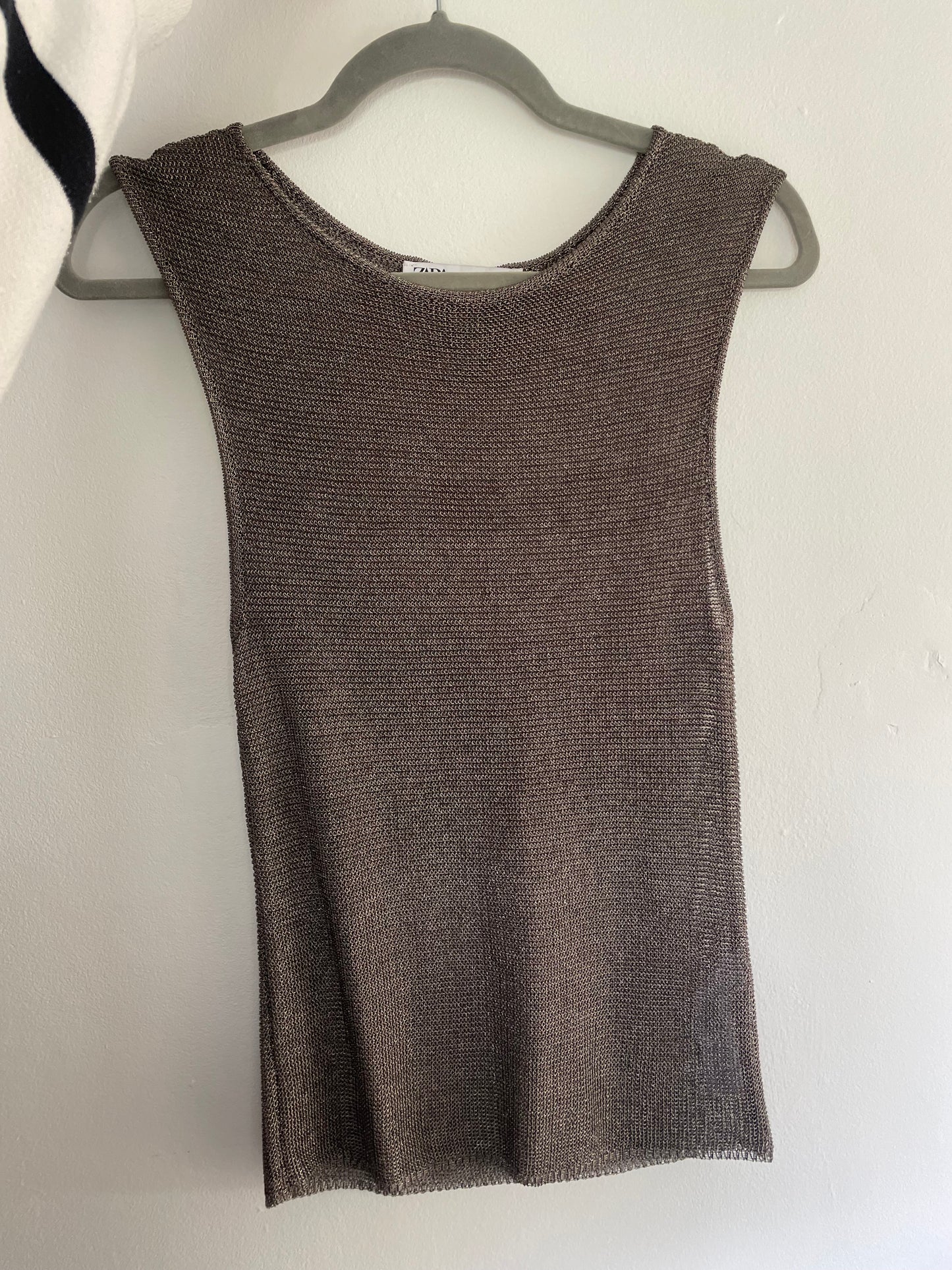 Zara Metallic Top - Size Small