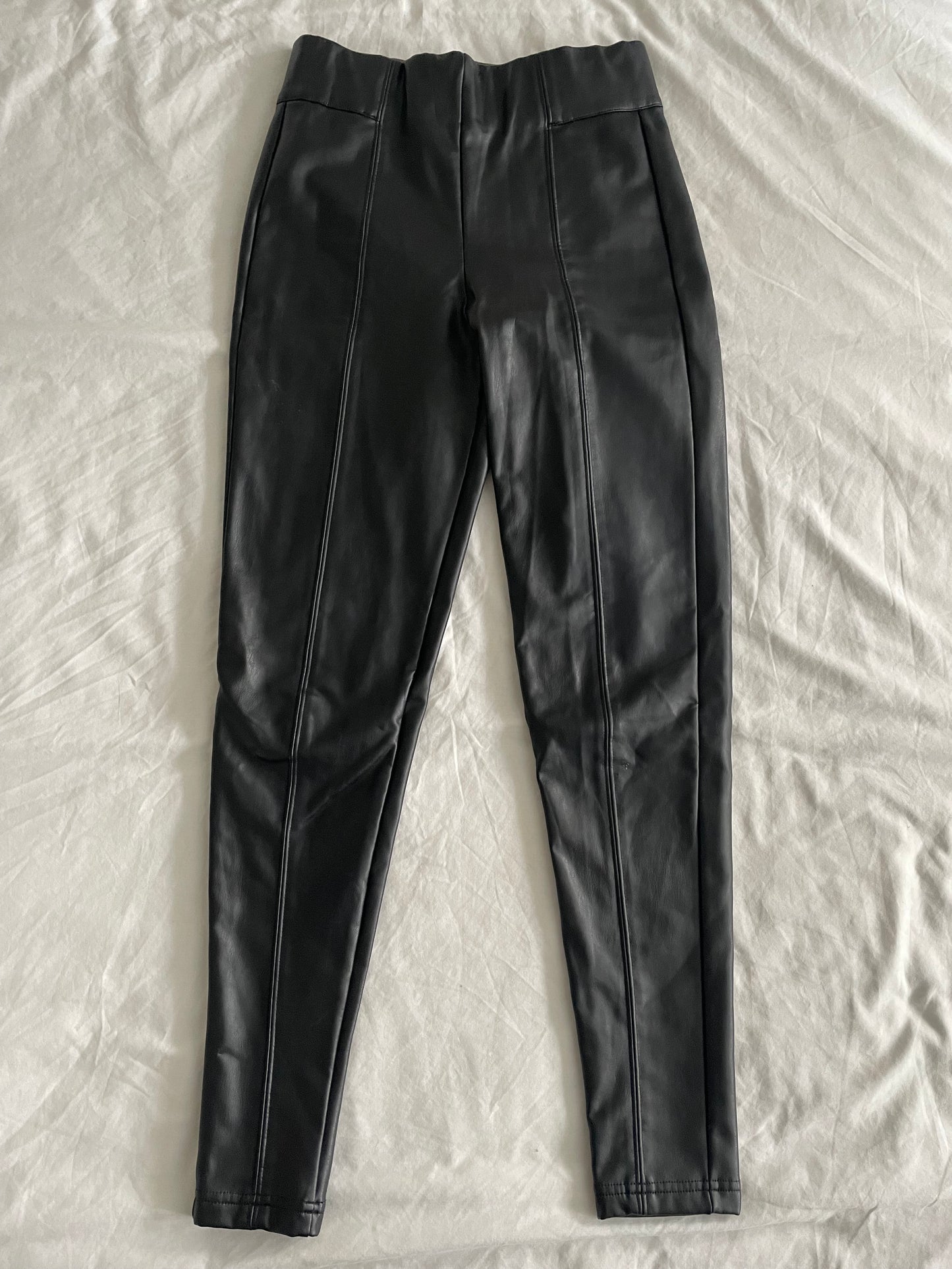 M&S Faux Leather Leggings - Size 8
