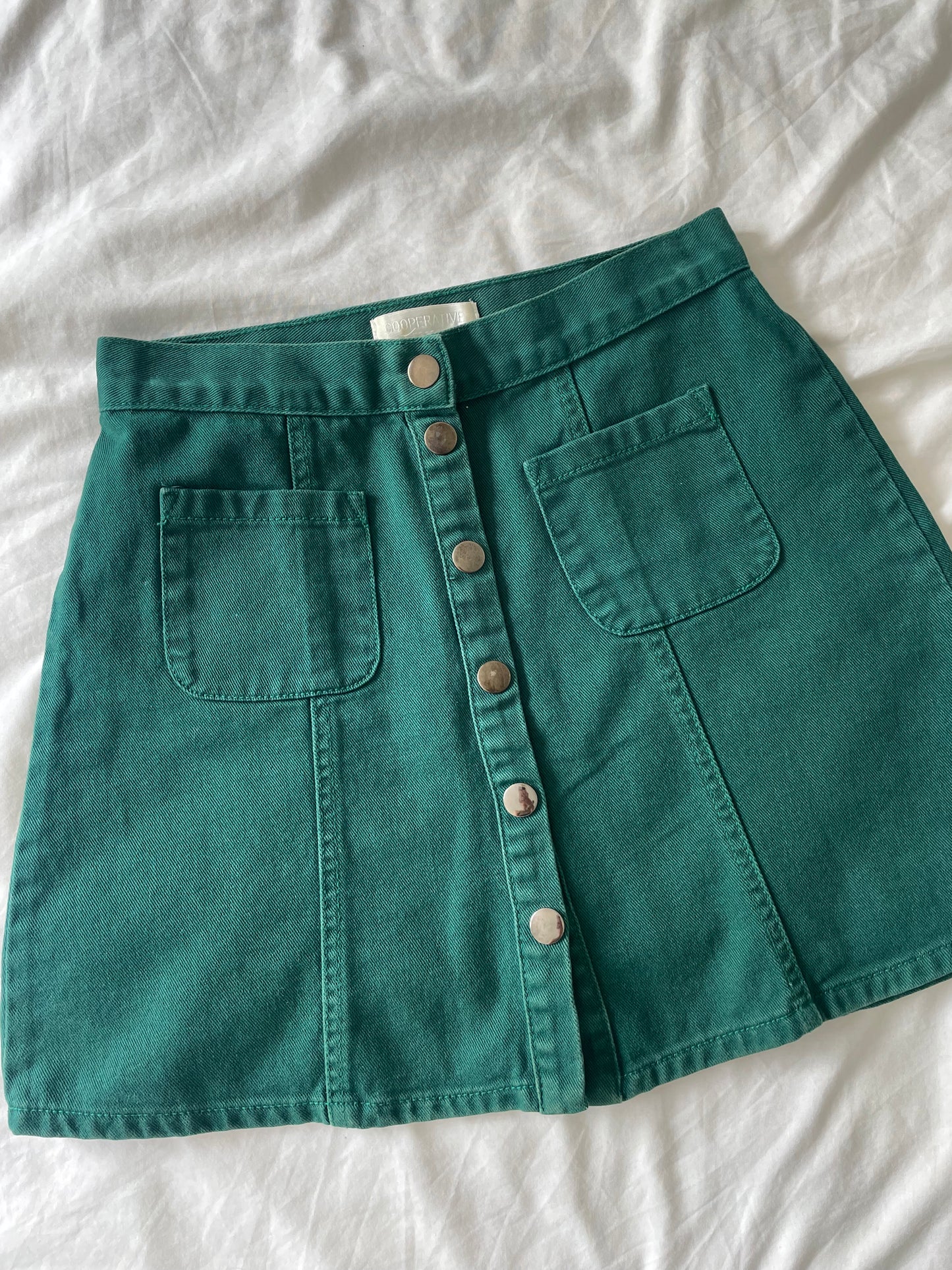 Green Denim Skirt - Size S