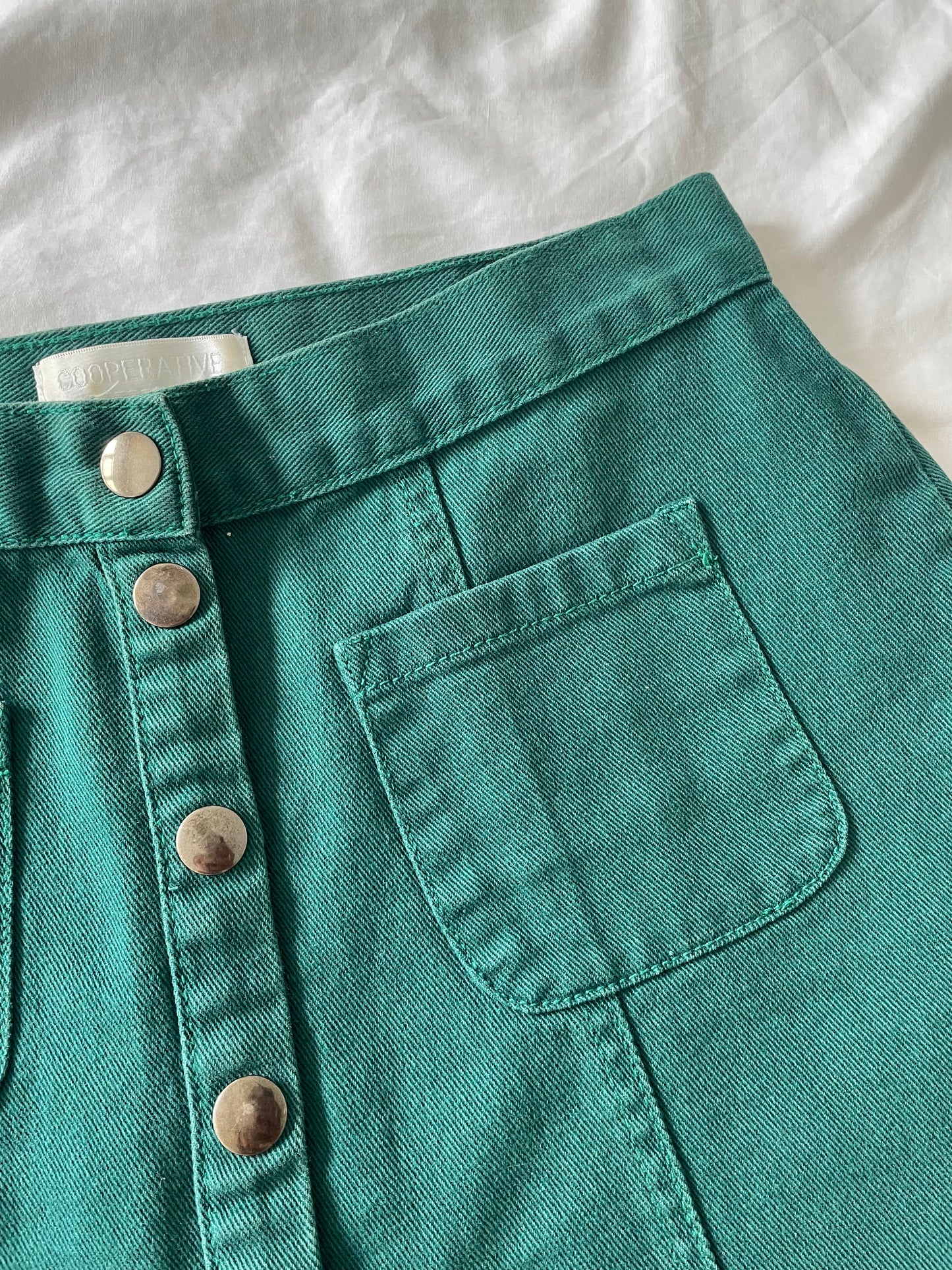 Green Denim Skirt - Size S