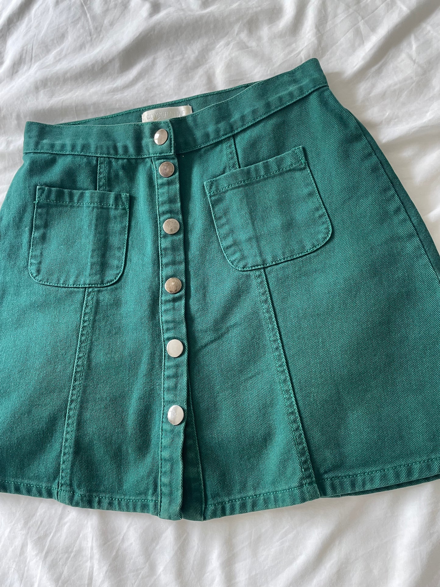 Green Denim Skirt - Size S