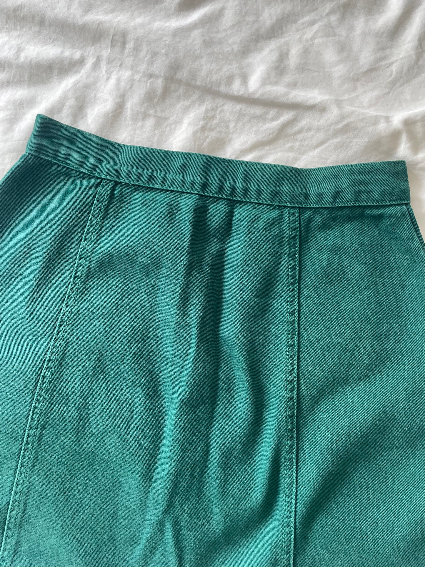 Green Denim Skirt - Size S
