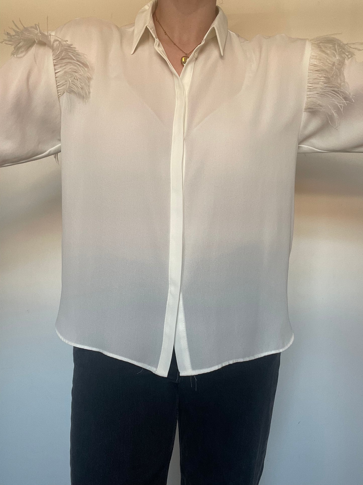 Zara Feather Shirt - Size M
