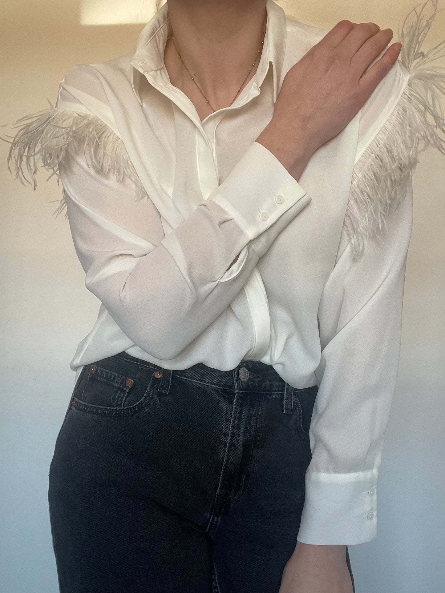 Zara Feather Shirt - Size M