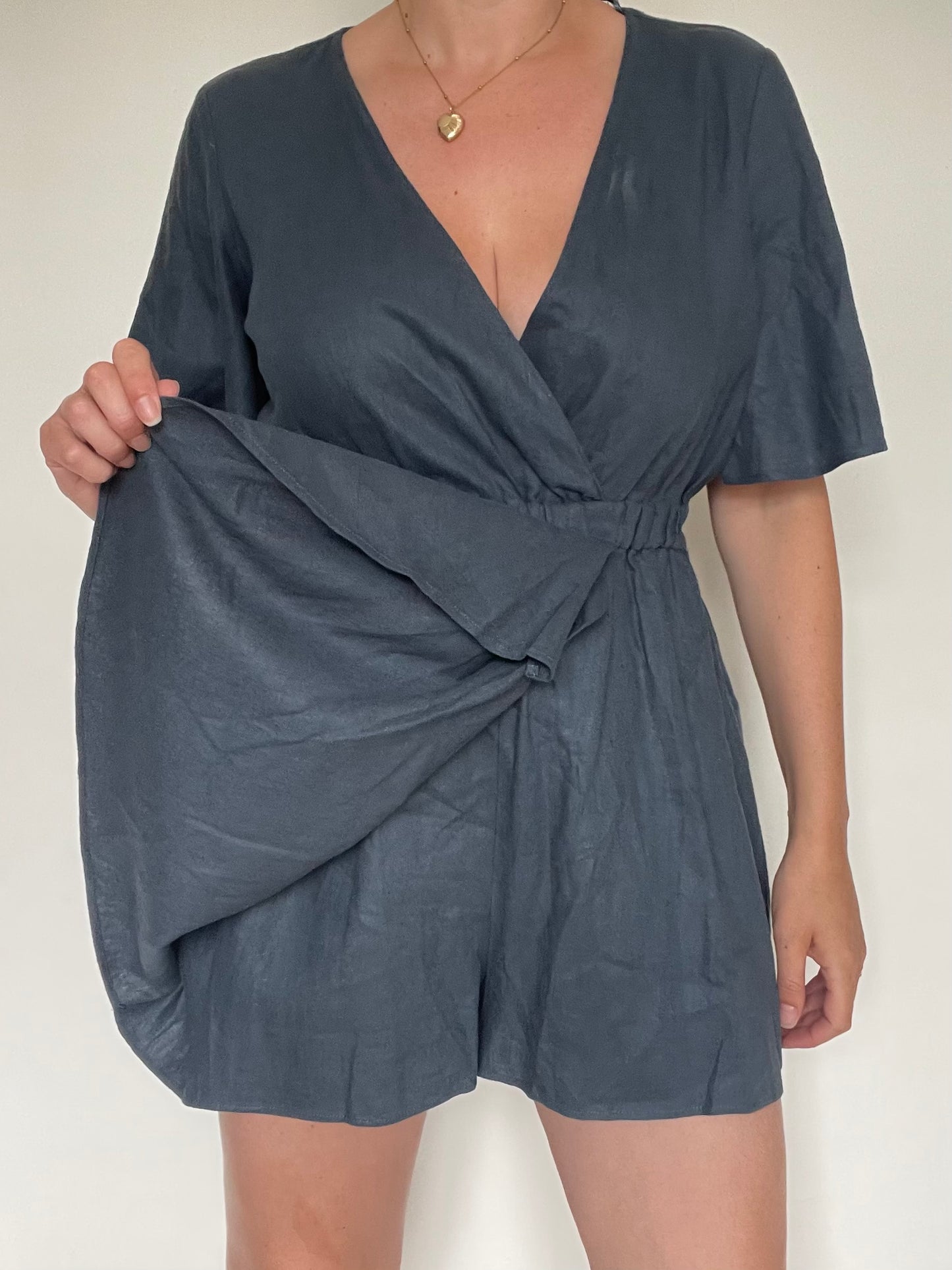 Zara Linen Playsuit NEW - Size M