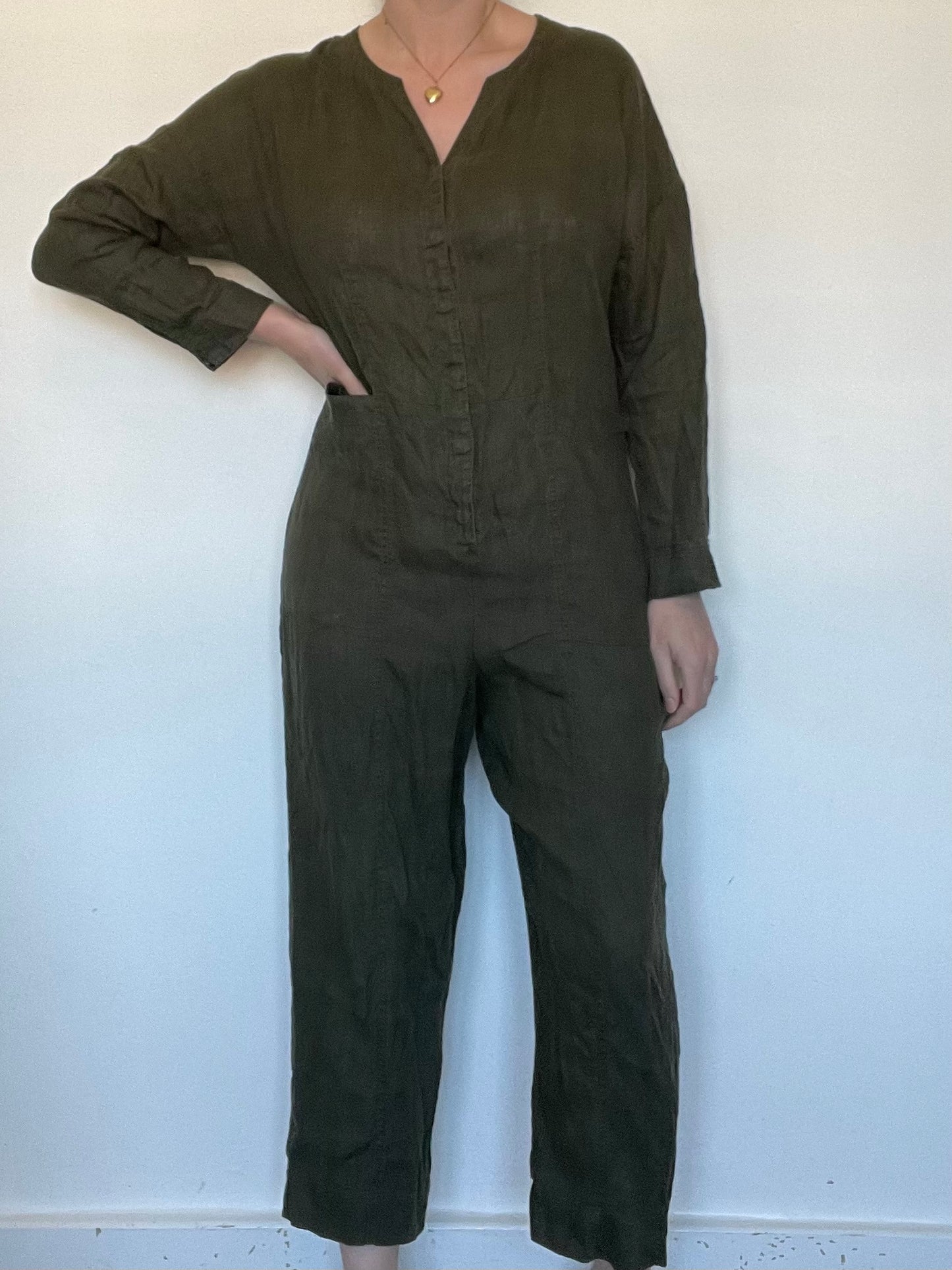 Whistles Linen Jumpsuit - Size 10