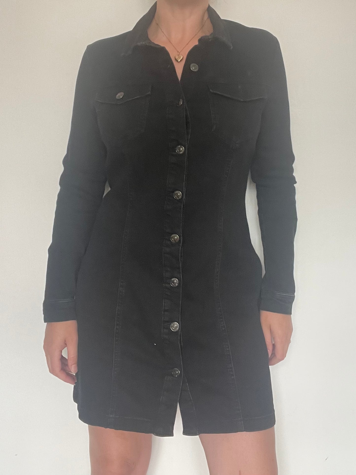 Black Denim Dress - Size 14