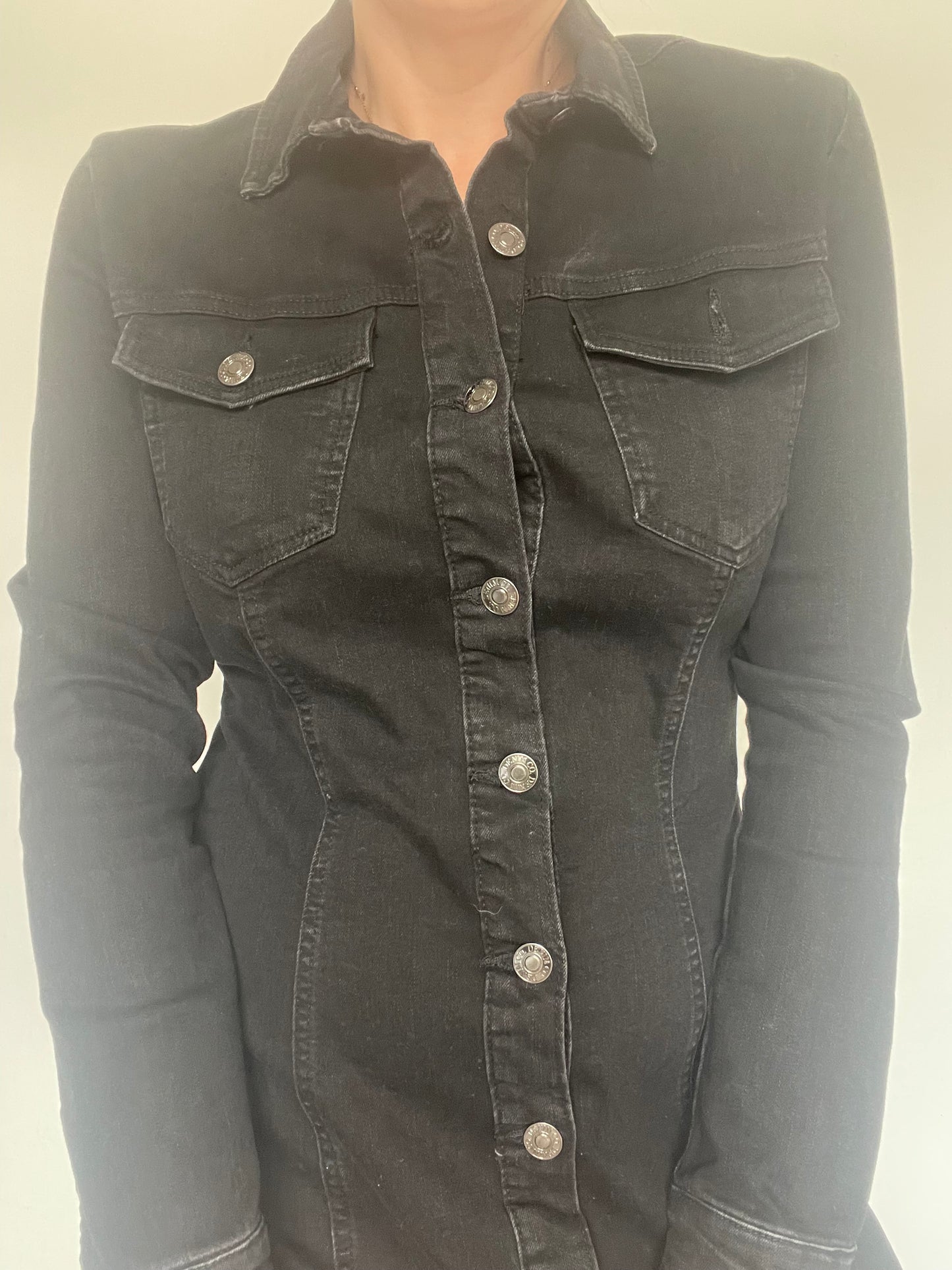 Black Denim Dress - Size 14