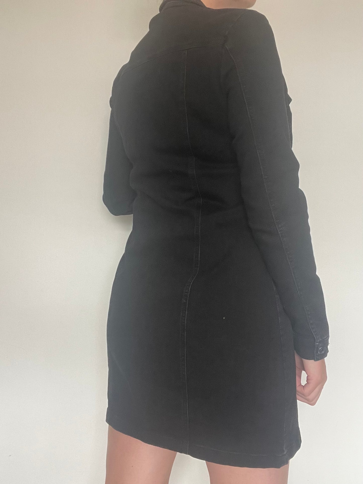 Black Denim Dress - Size 14
