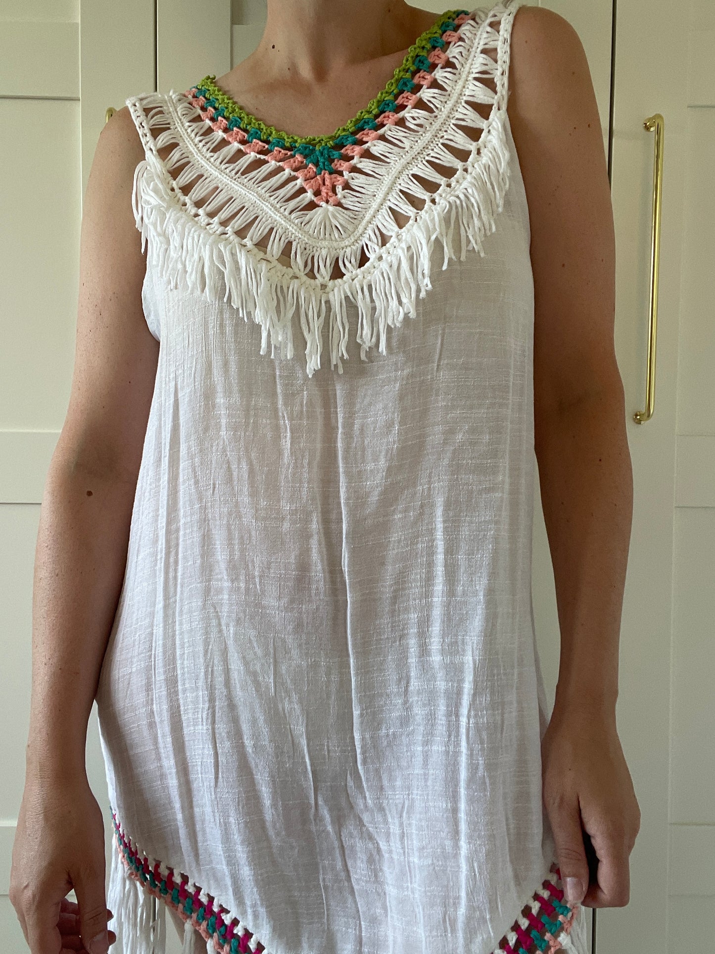 Cotton Code Beach Dress - One Size