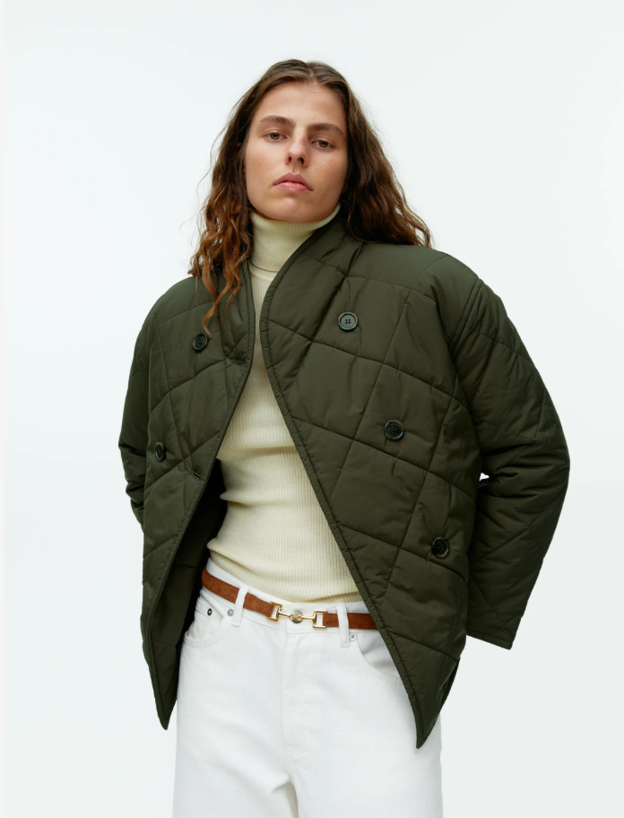 Arket Quilted Oversized Jacket - Size 8