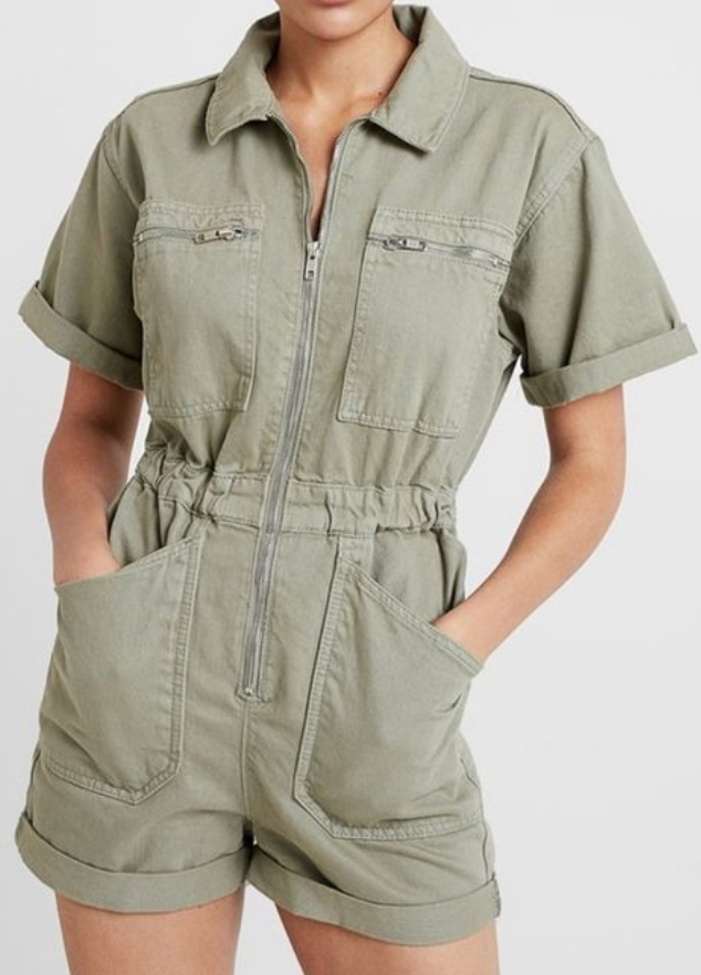 Topshop Denim Playsuit - Size 10