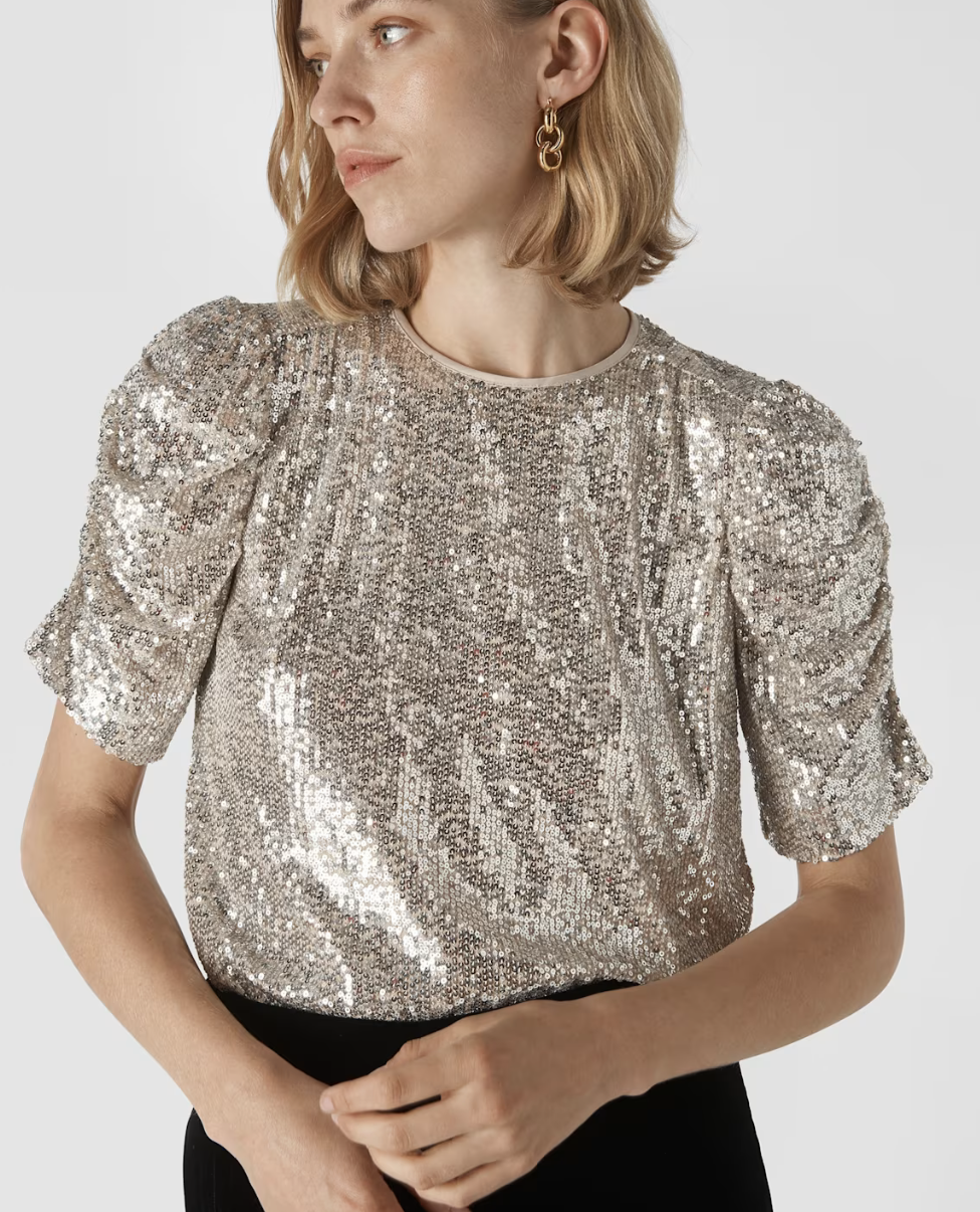Whistles Sequin Top RRP £129 - Size 10