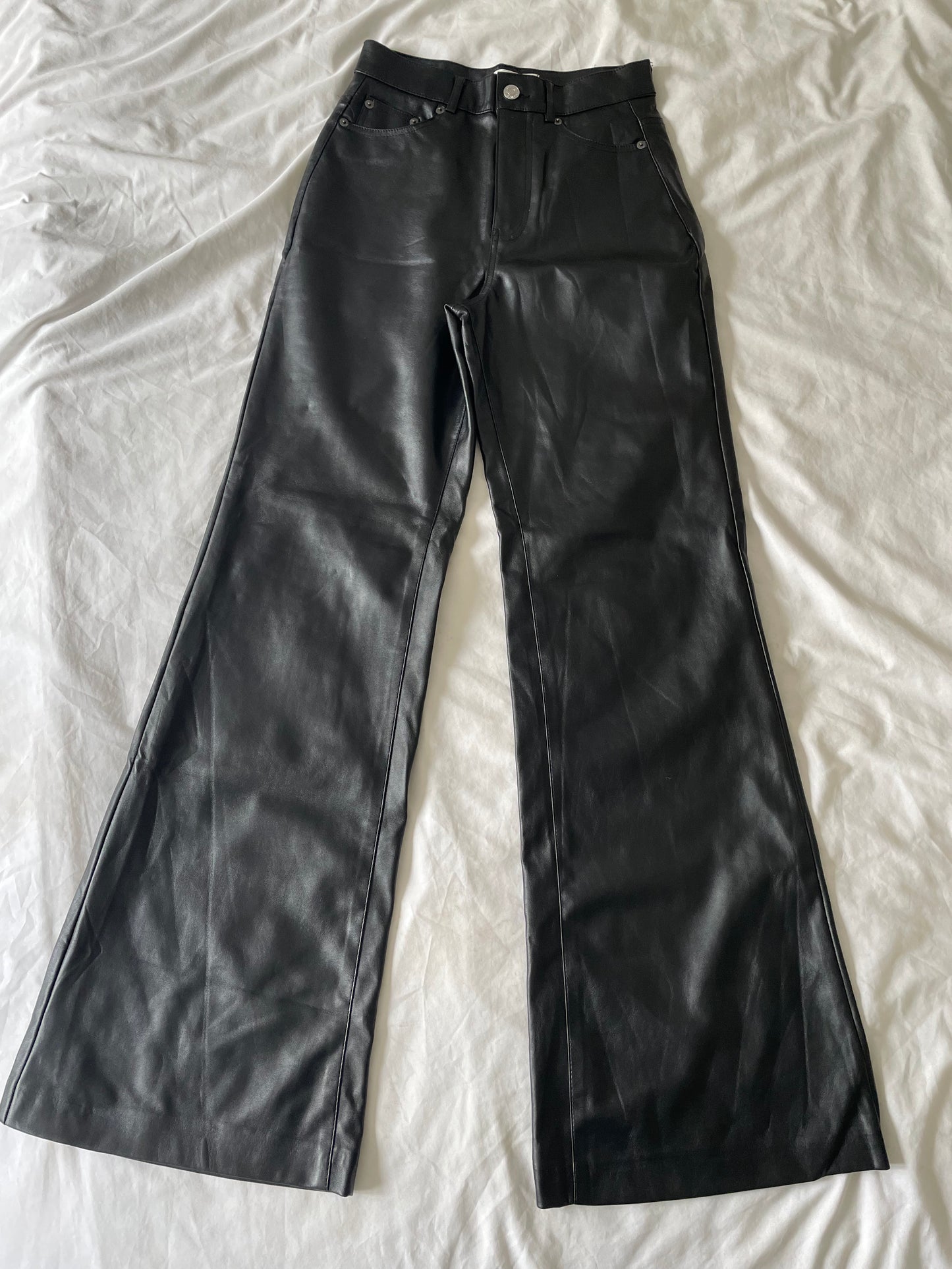 Pull & Bear Faux Leather Trousers - Size 6