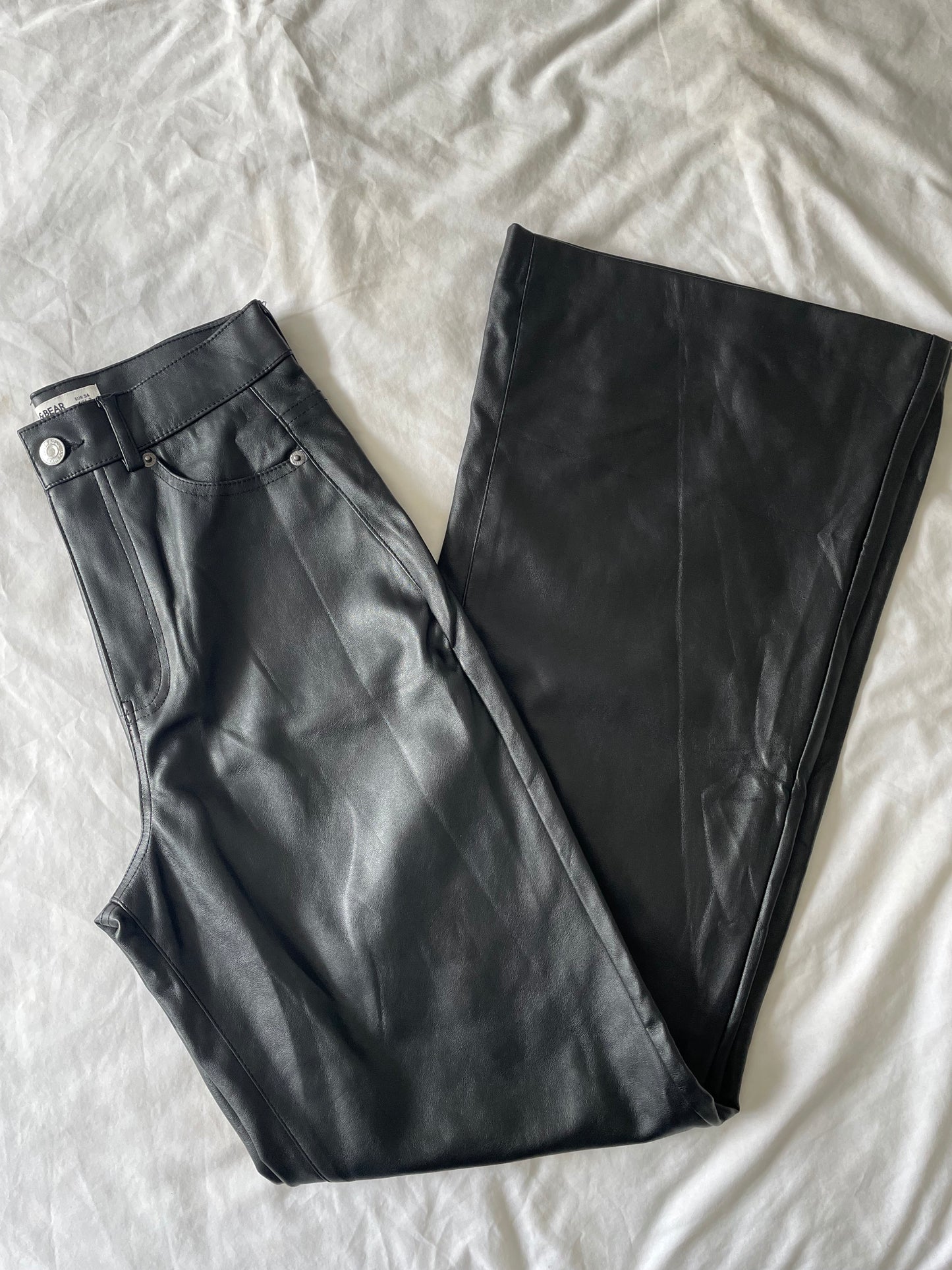 Pull & Bear Faux Leather Trousers - Size 6
