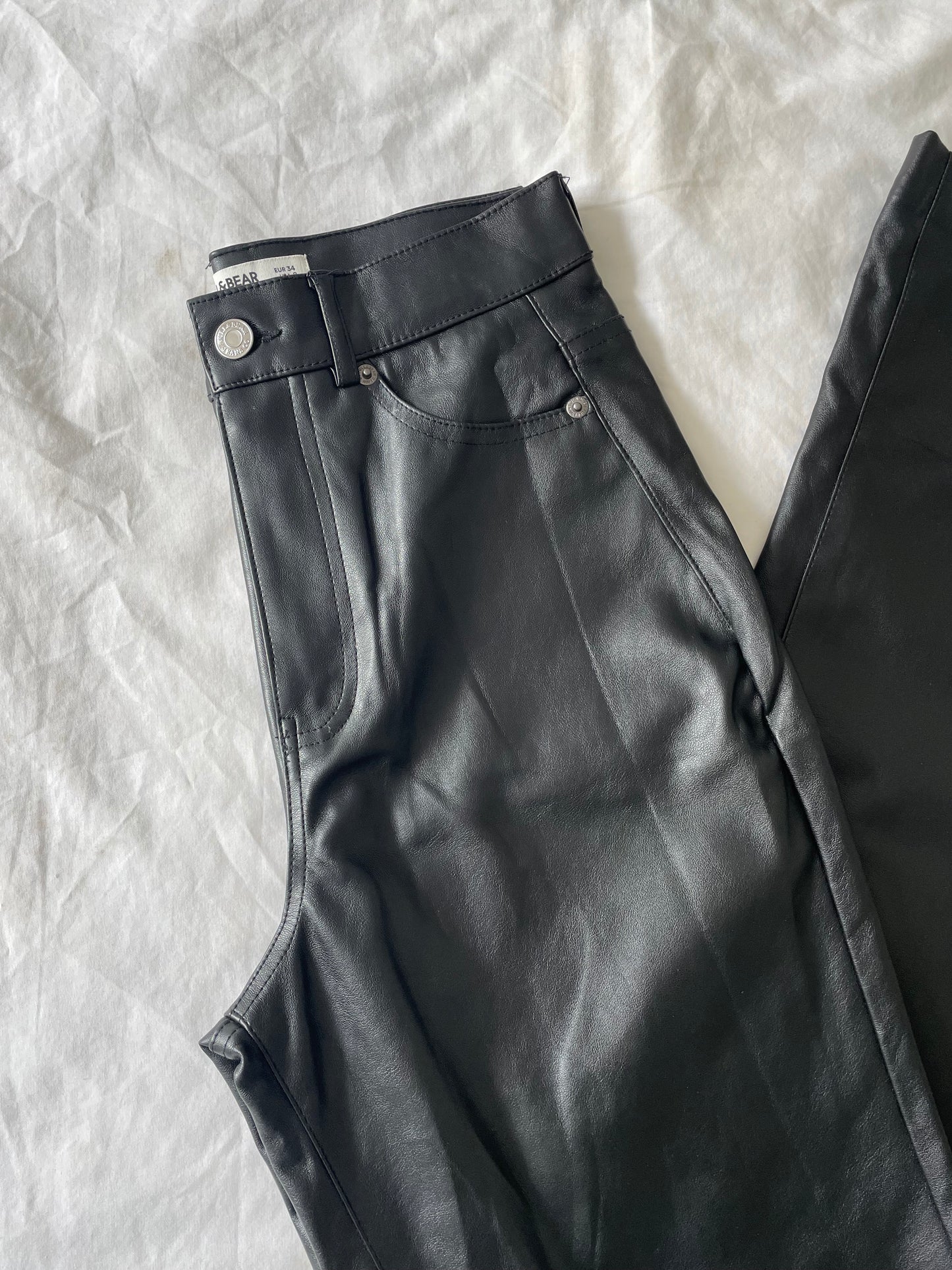 Pull & Bear Faux Leather Trousers - Size 6