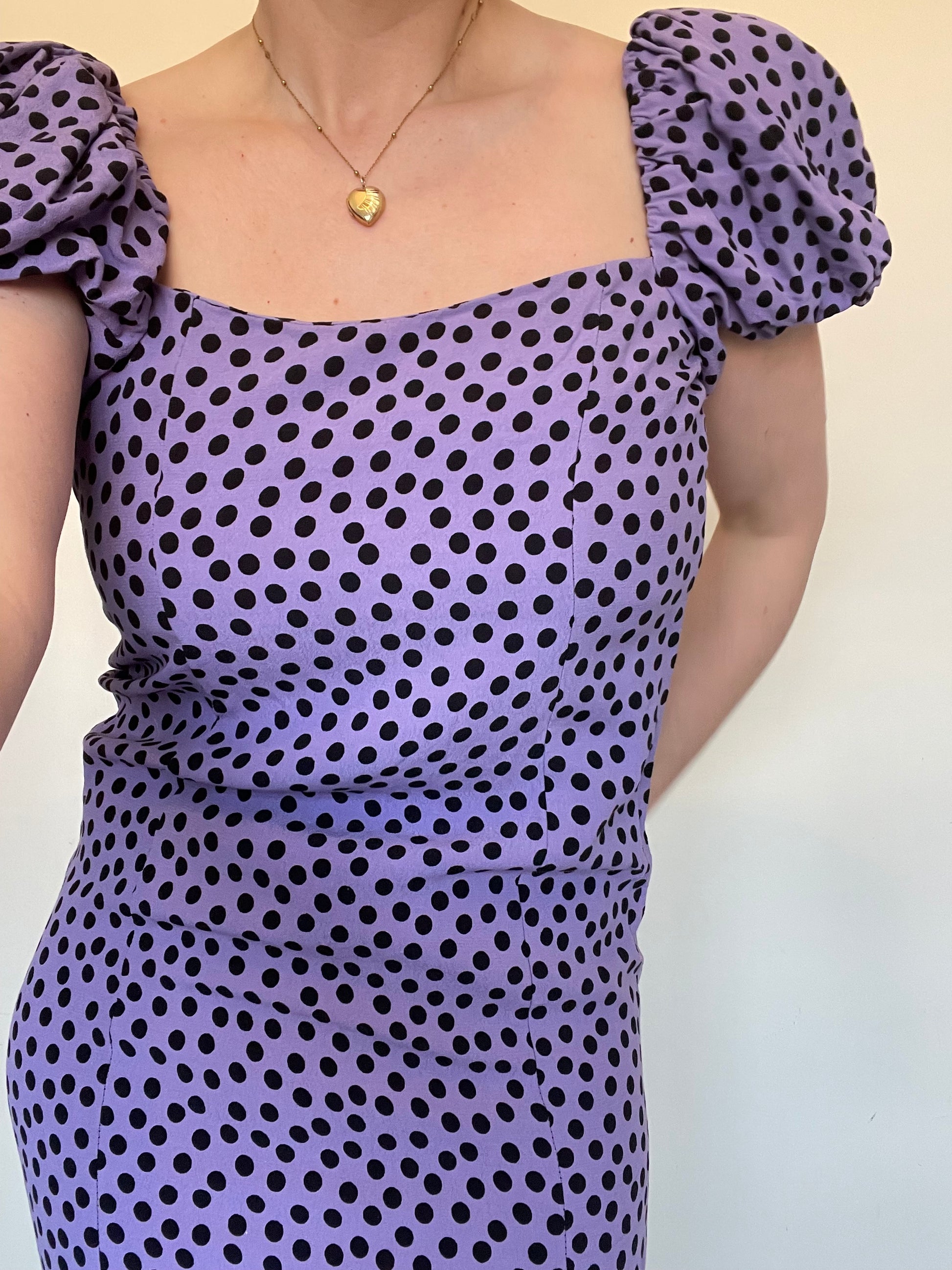 zara purple puff sleeve dress ZARA Purple & White Short Sleeve Dress With Flowers. Button Front & Collar. Size 13T