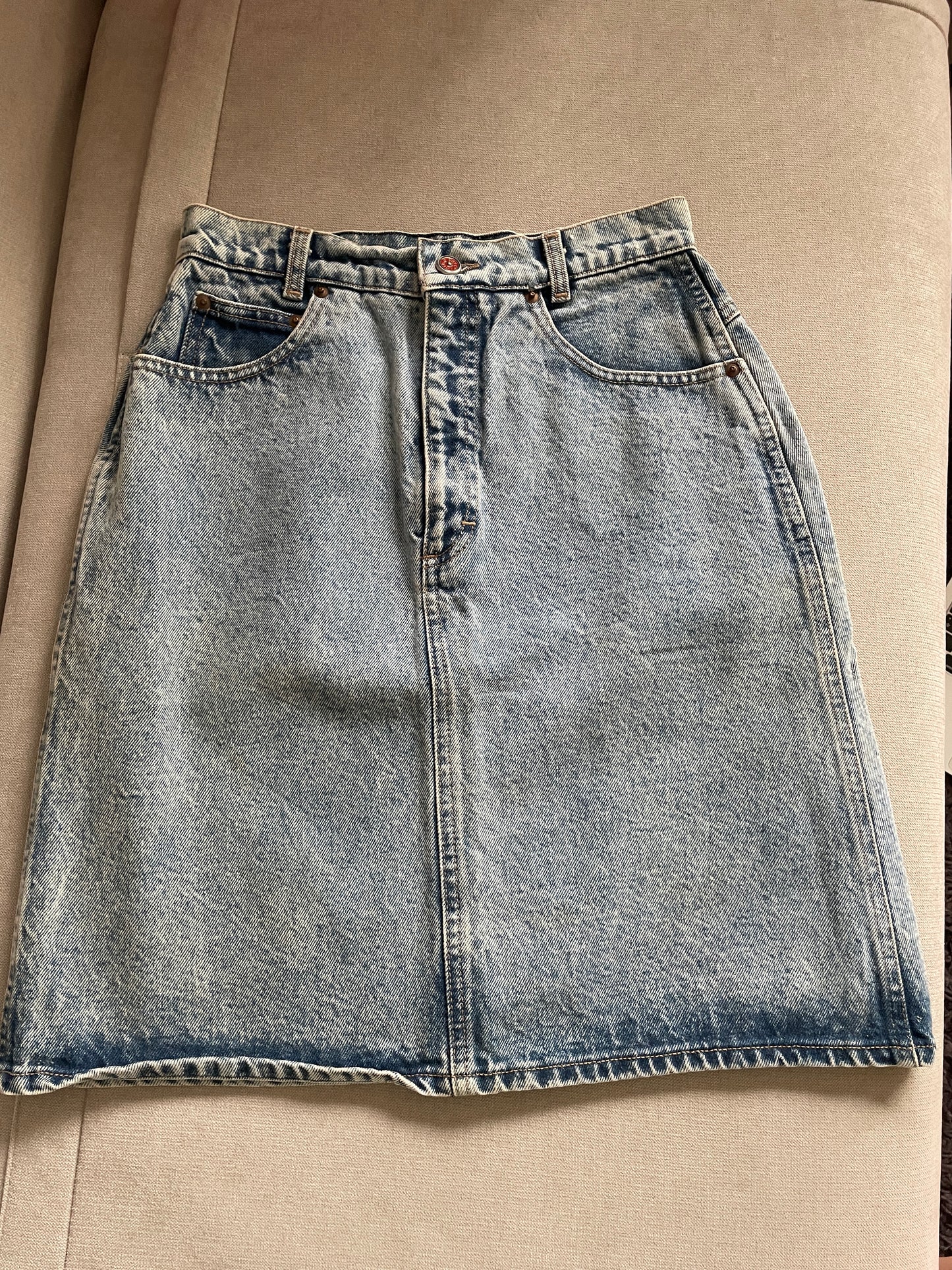Vintage 80's Denim Skirt - Size 8