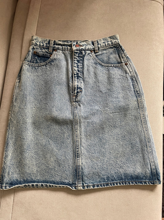 Vintage 80's Denim Skirt - Size 8