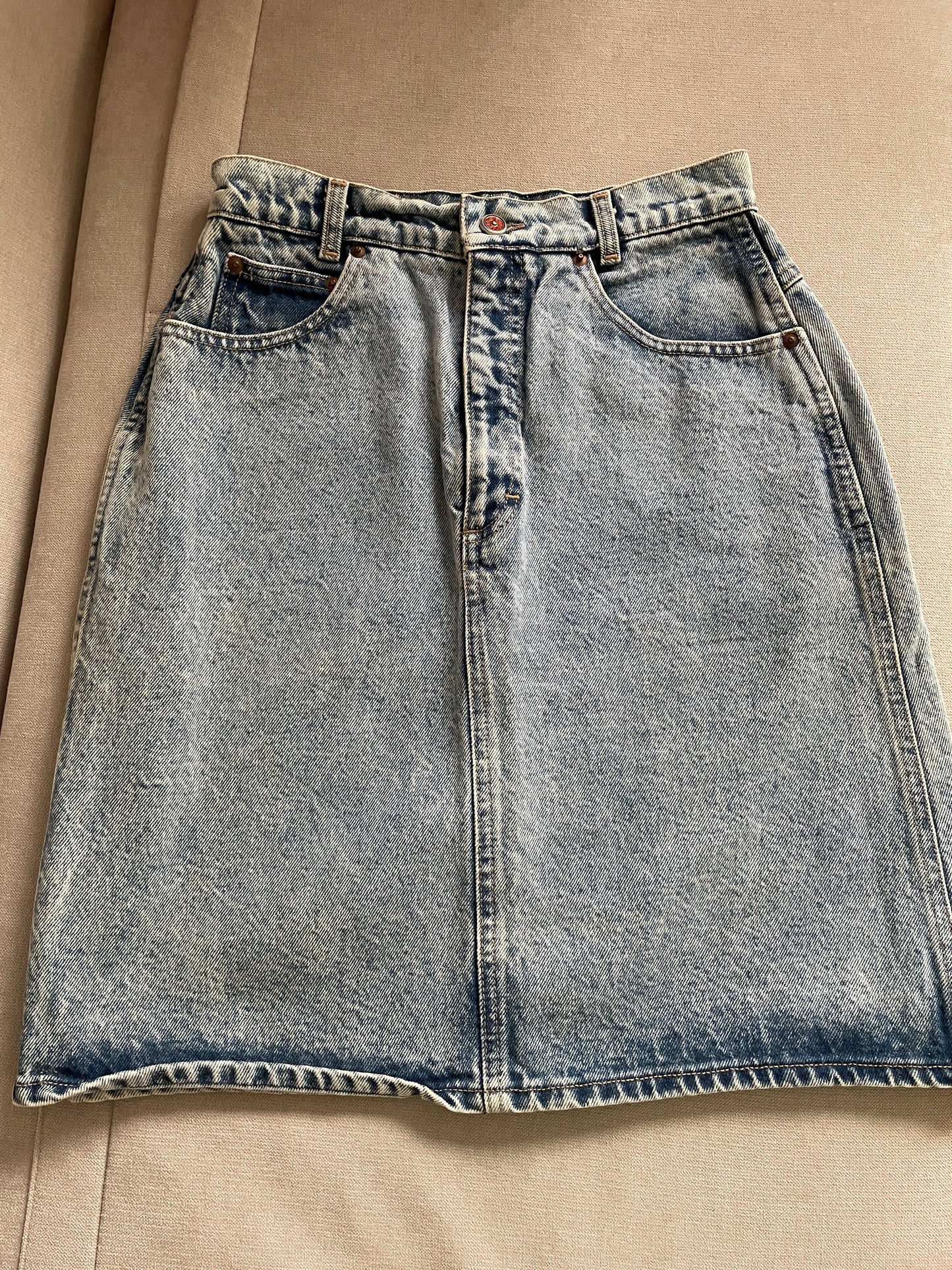 Vintage 80's Denim Skirt - Size 8