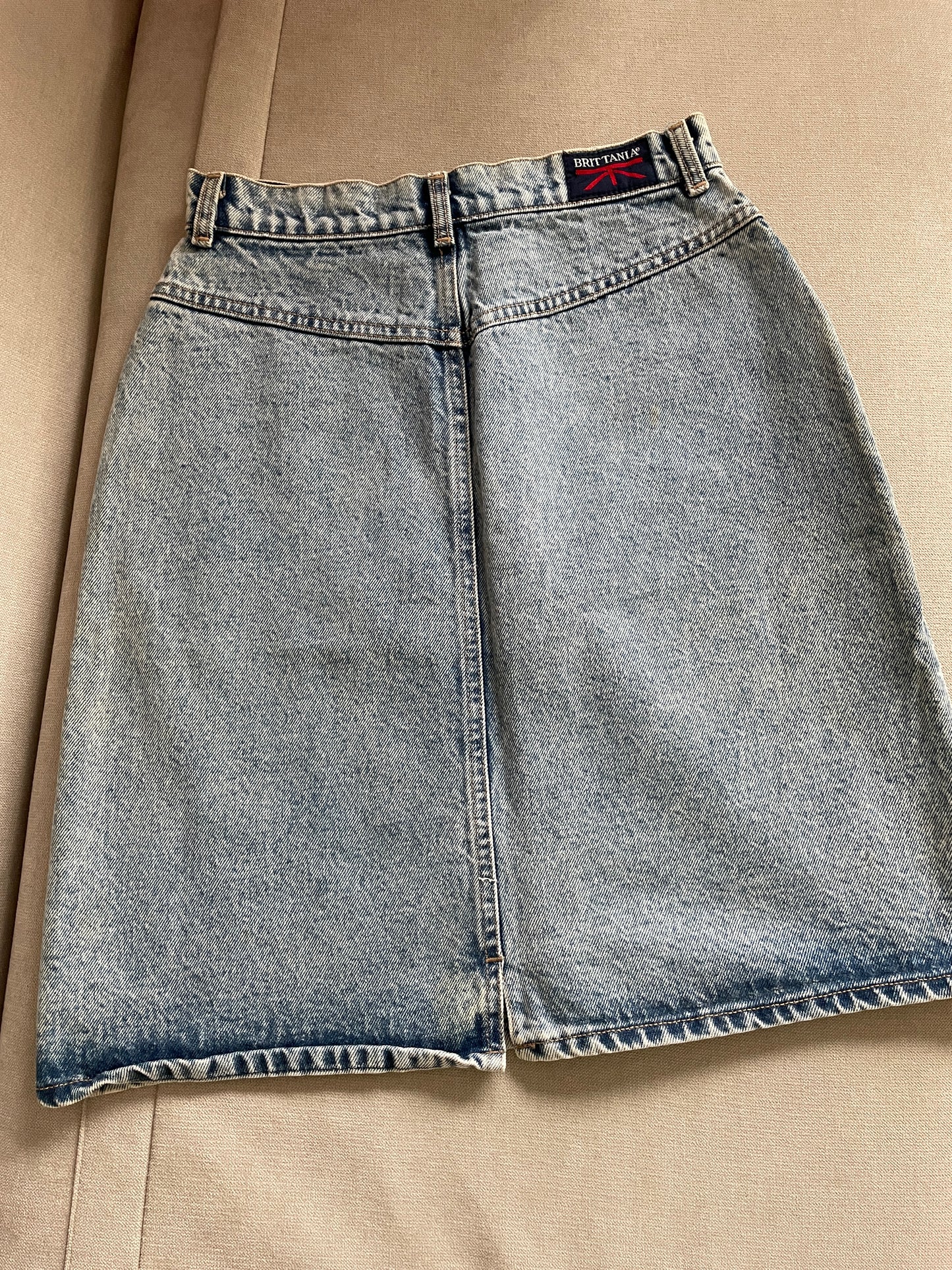 Vintage 80's Denim Skirt - Size 8