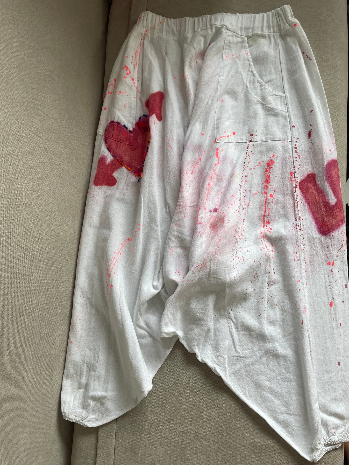 Spray Pray Love Harem Pants - One Size