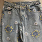 Flower Jeans - Waist 32"
