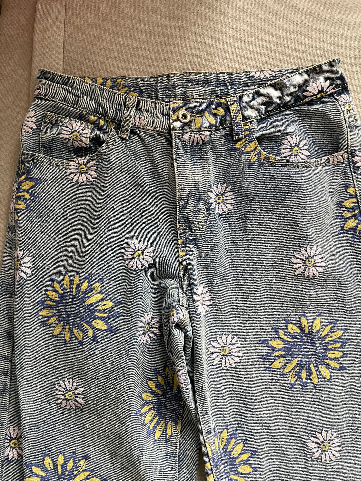 Flower Jeans - Waist 32"