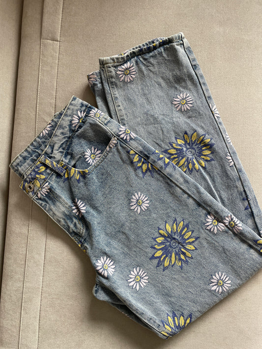 Flower Jeans - Waist 32"