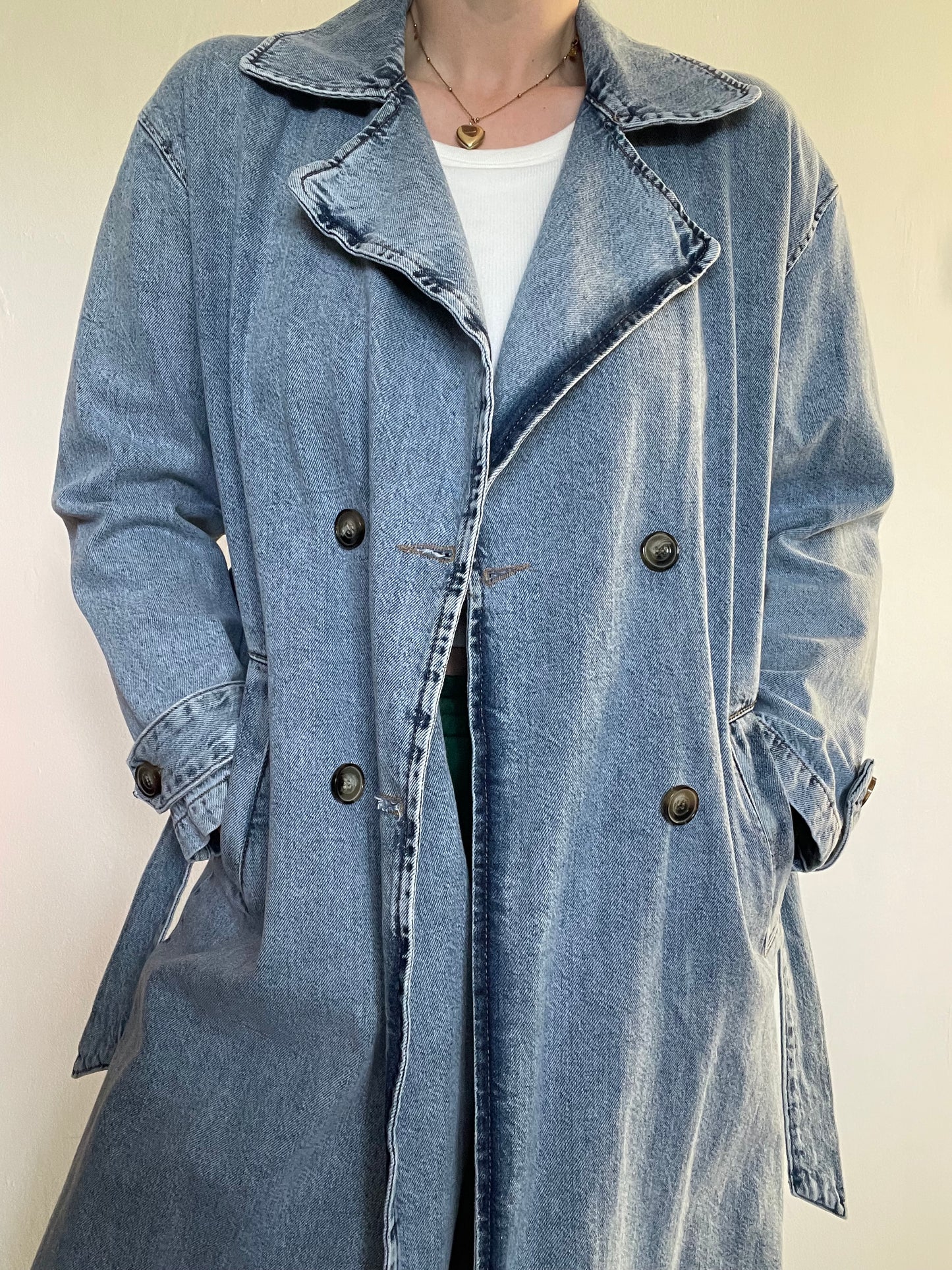 Pull & Bear Denim Trench - Size Small