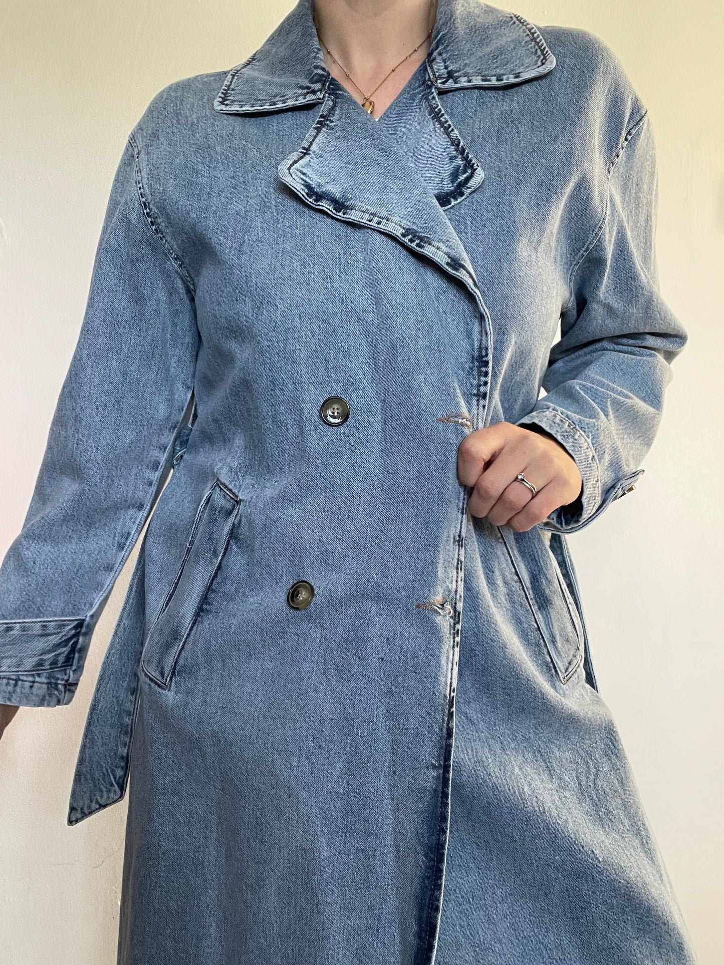 Pull & Bear Denim Trench - Size Small