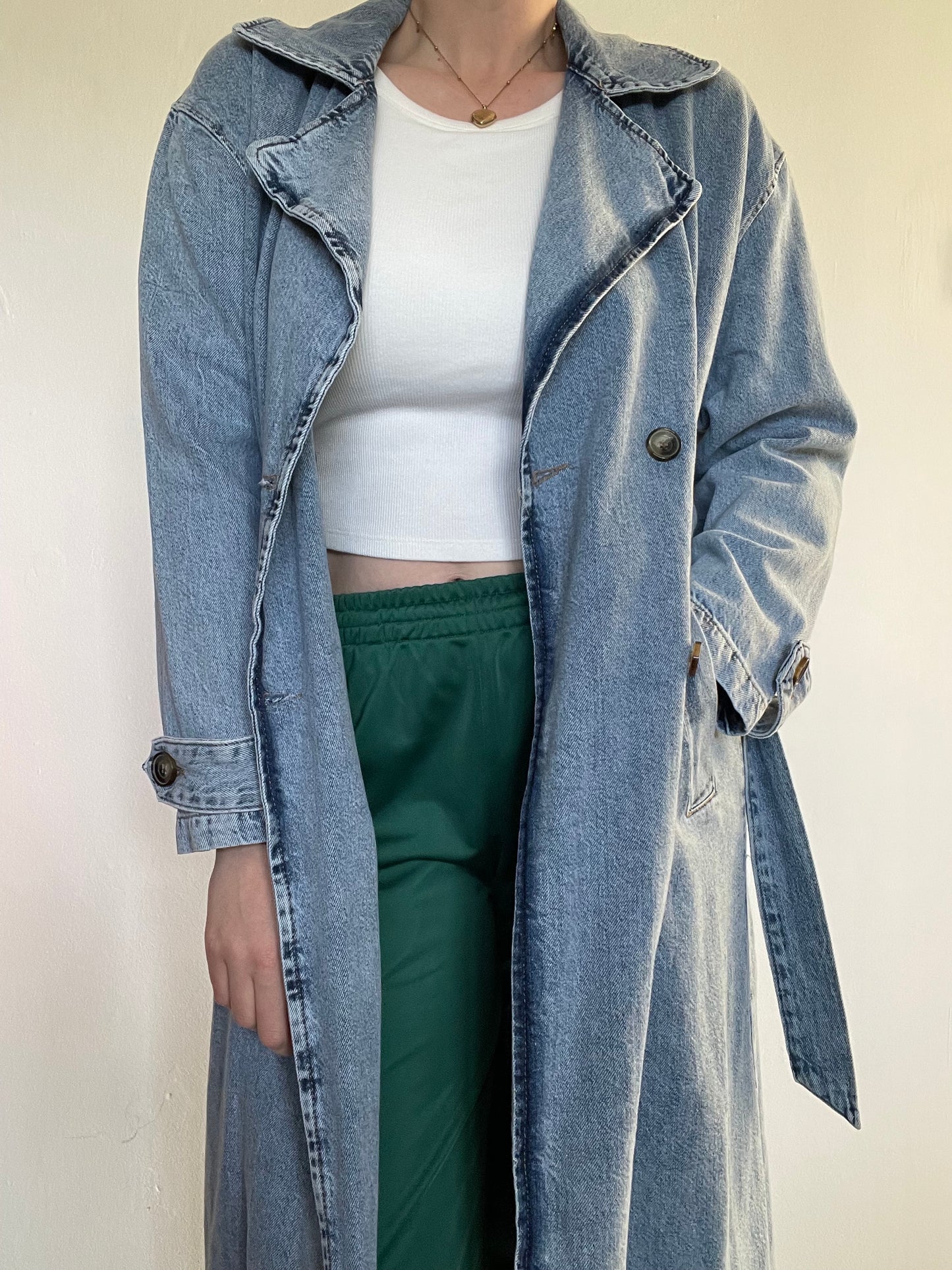 Pull & Bear Denim Trench - Size Small