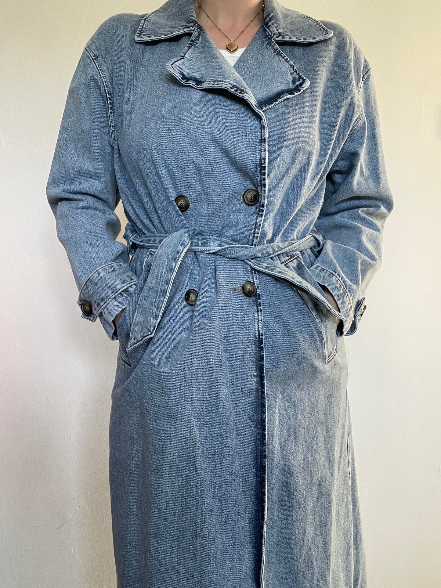 Pull & Bear Denim Trench - Size Small