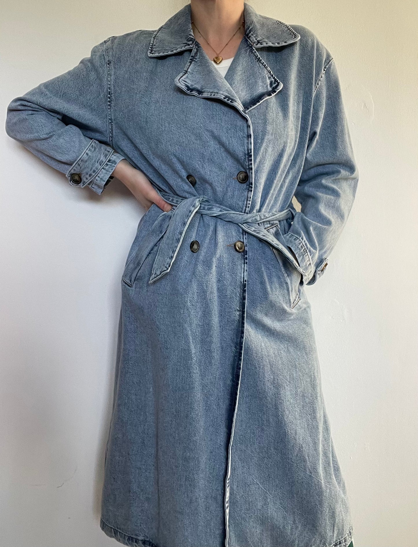 Pull & Bear Denim Trench - Size Small