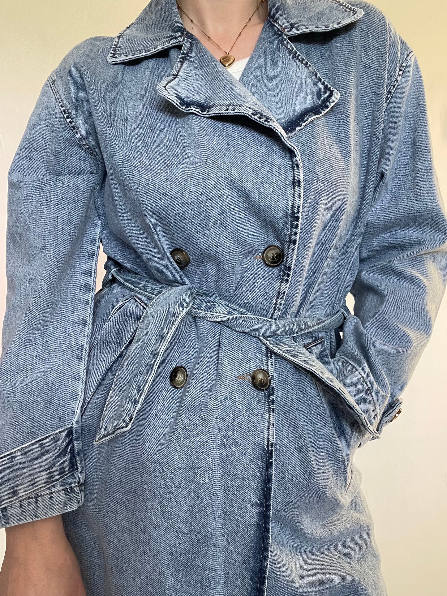 Pull & Bear Denim Trench - Size Small