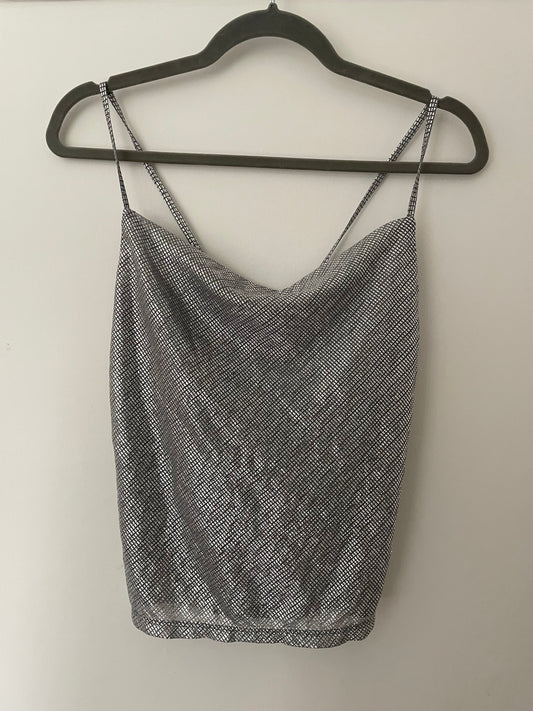 Topshop Silver Top NEW - Size 8