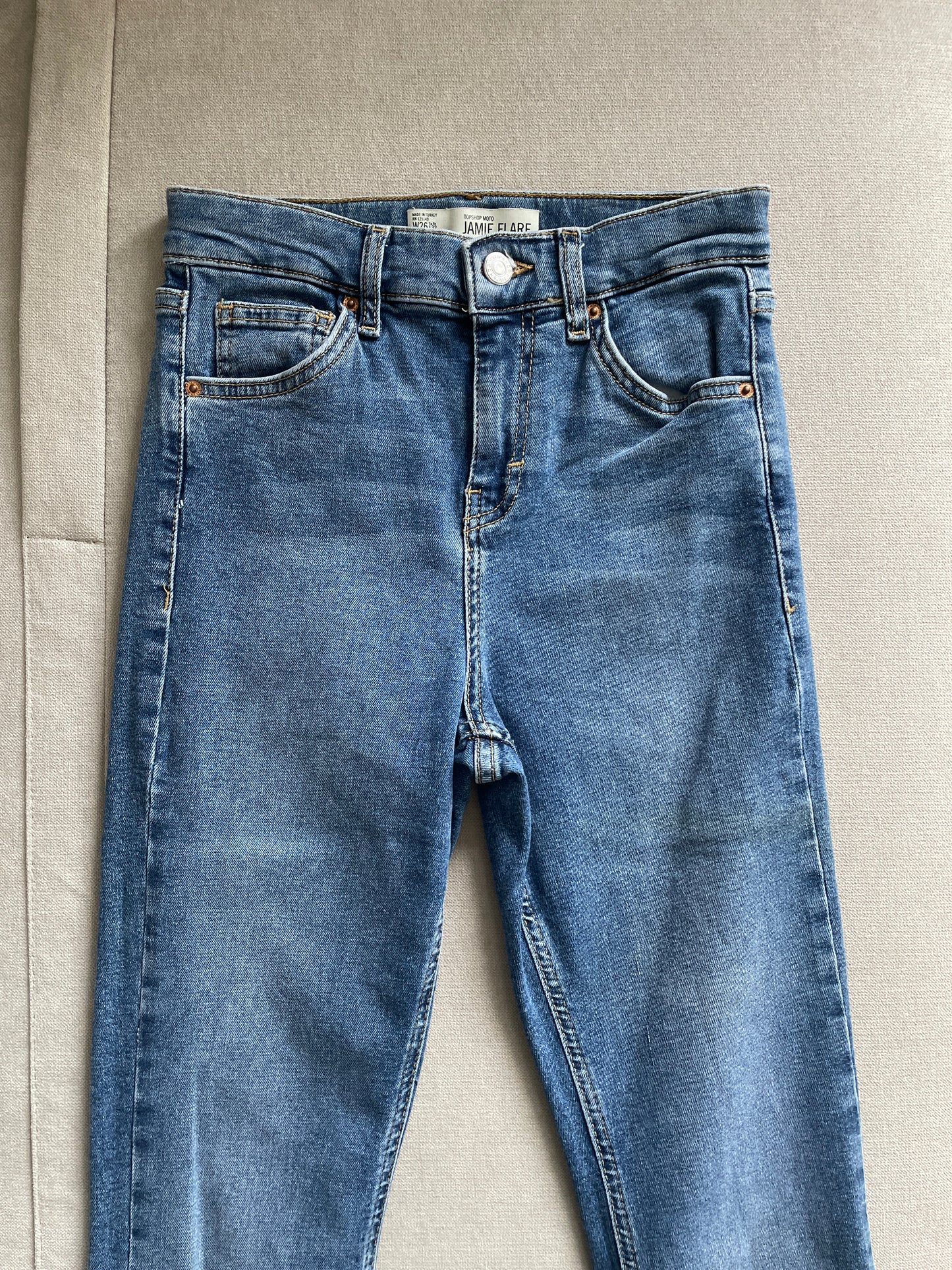 Topshop Jamie Moto Flare - Waist 26