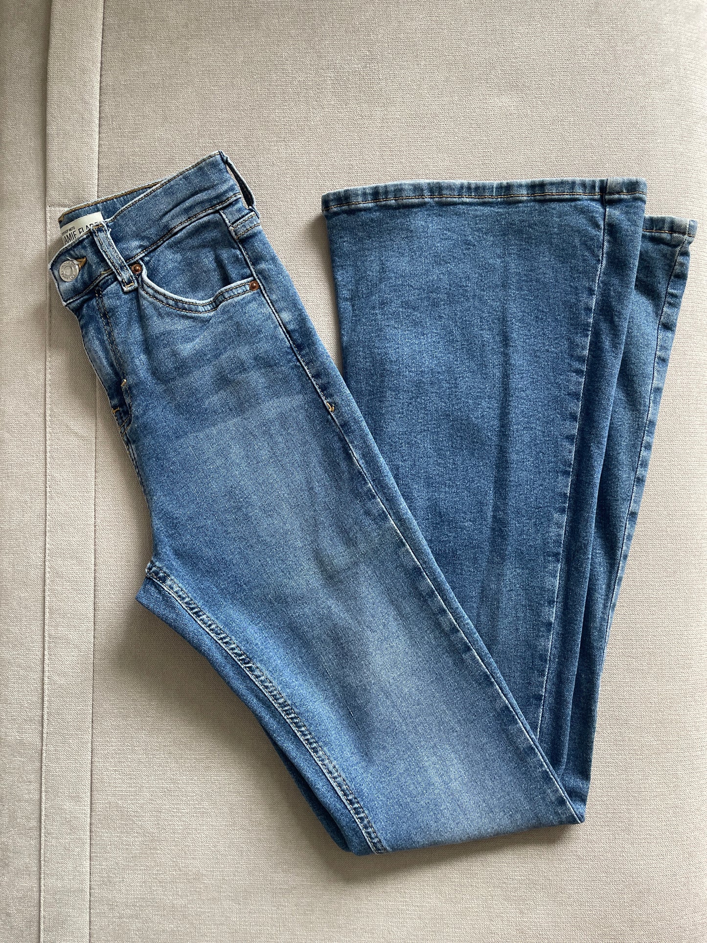 Topshop Jamie Moto Flare - Waist 26
