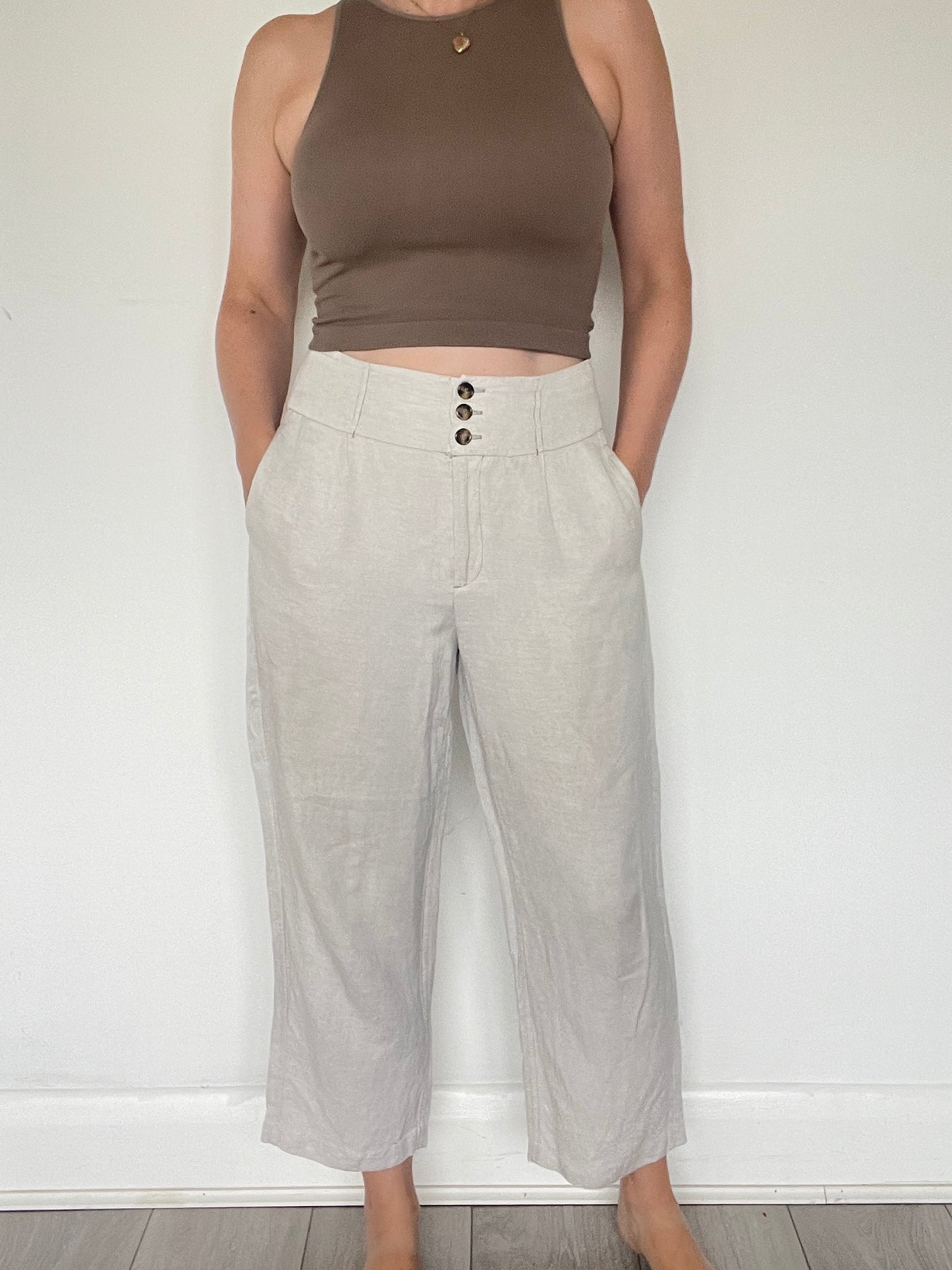 & Other Stories Linen Trousers - Size 12