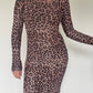 Leopard Mesh Dress - Size M